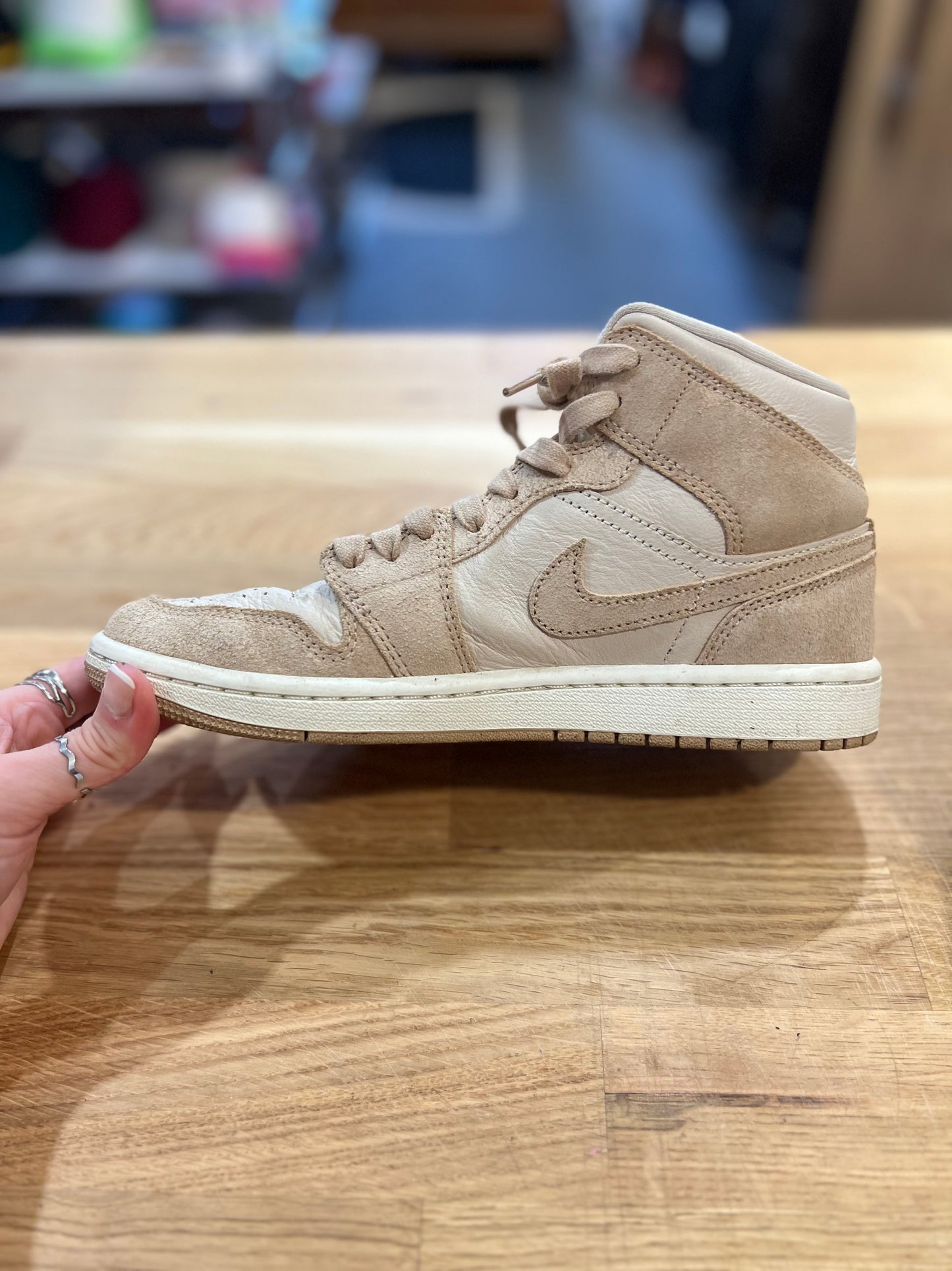 Y2K Pink/Taupe Nike High Top Air Jordan's