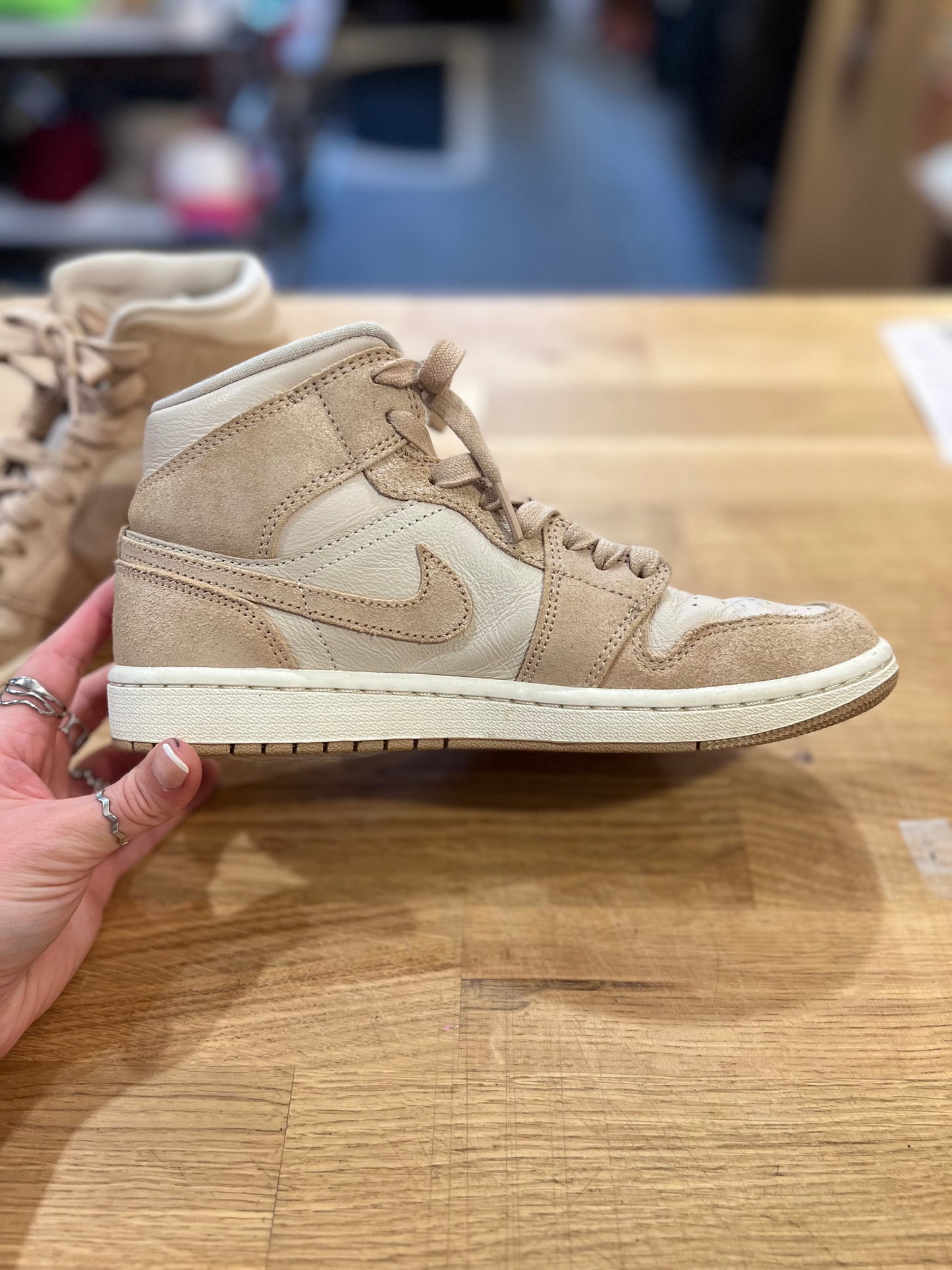 Y2K Pink/Taupe Nike High Top Air Jordan's
