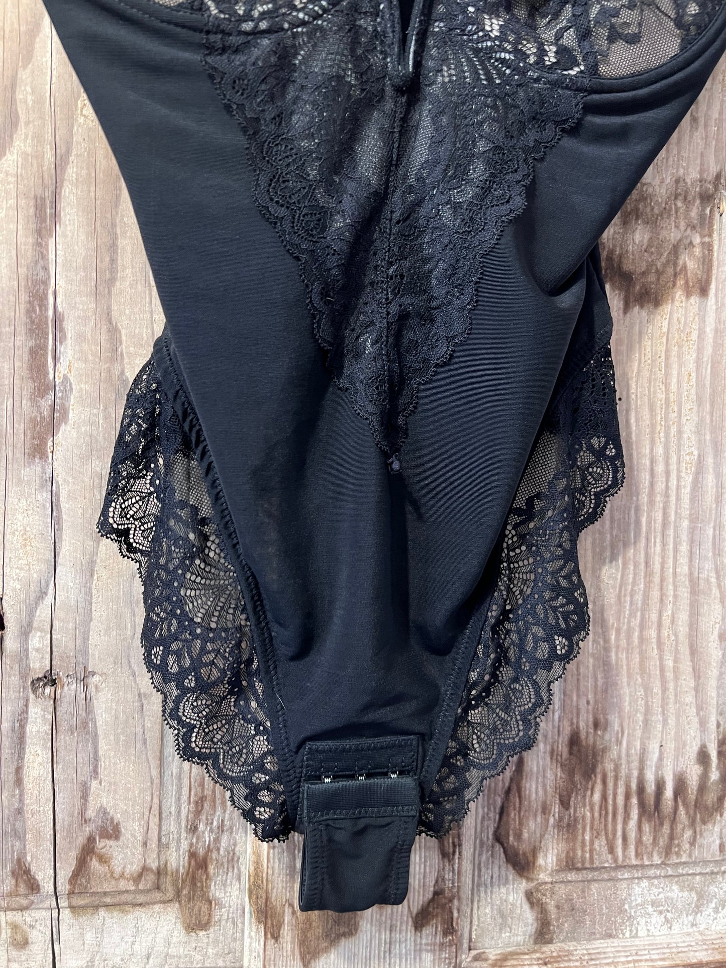 90's/Y2K Popilush Blk Lace Bodysuit