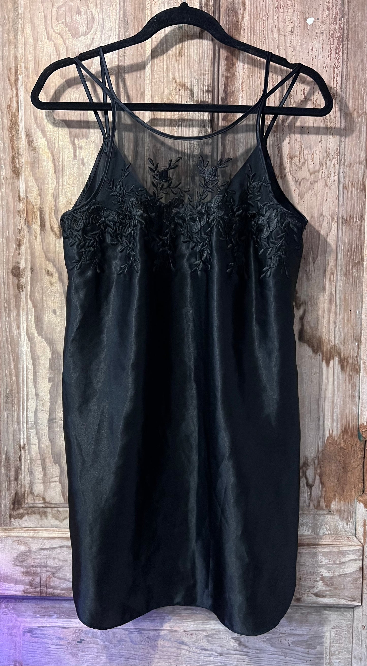 90's/Y2K Dentelle Blk Lacy Slip Dress
