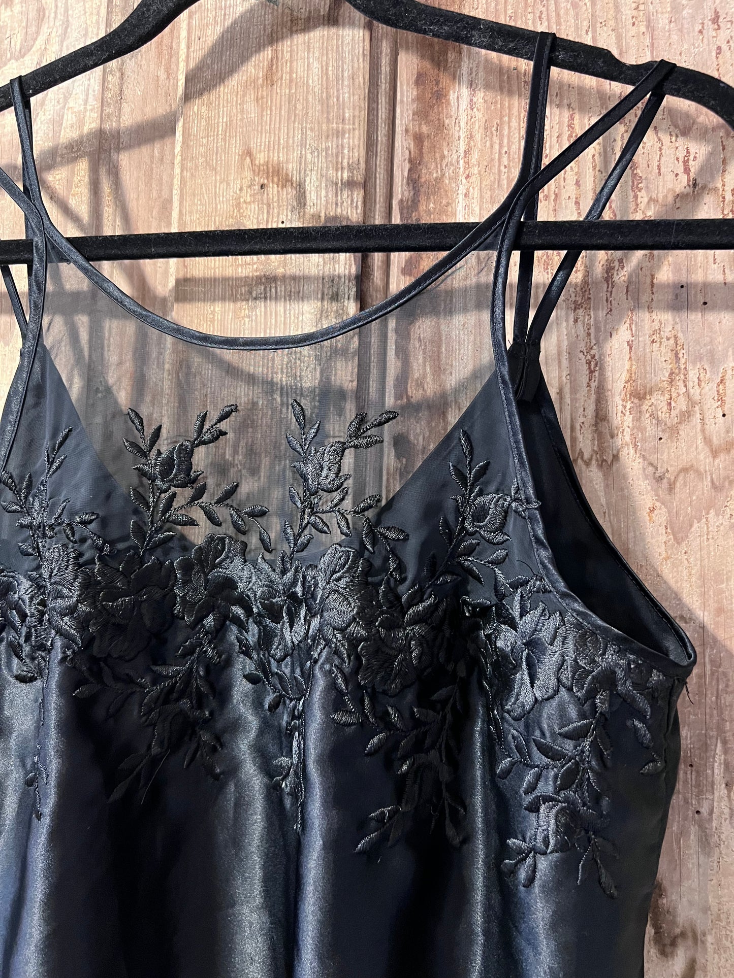 90's/Y2K Dentelle Blk Lacy Slip Dress