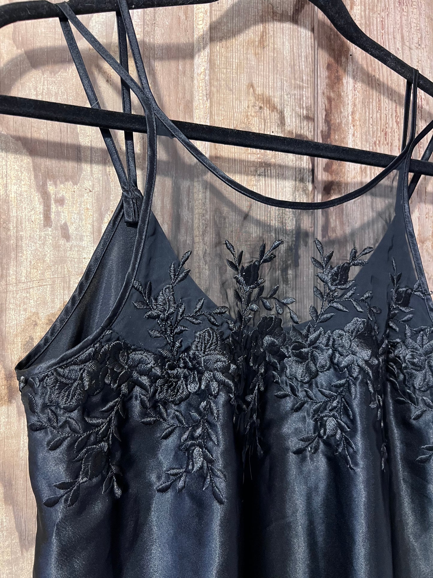 90's/Y2K Dentelle Blk Lacy Slip Dress