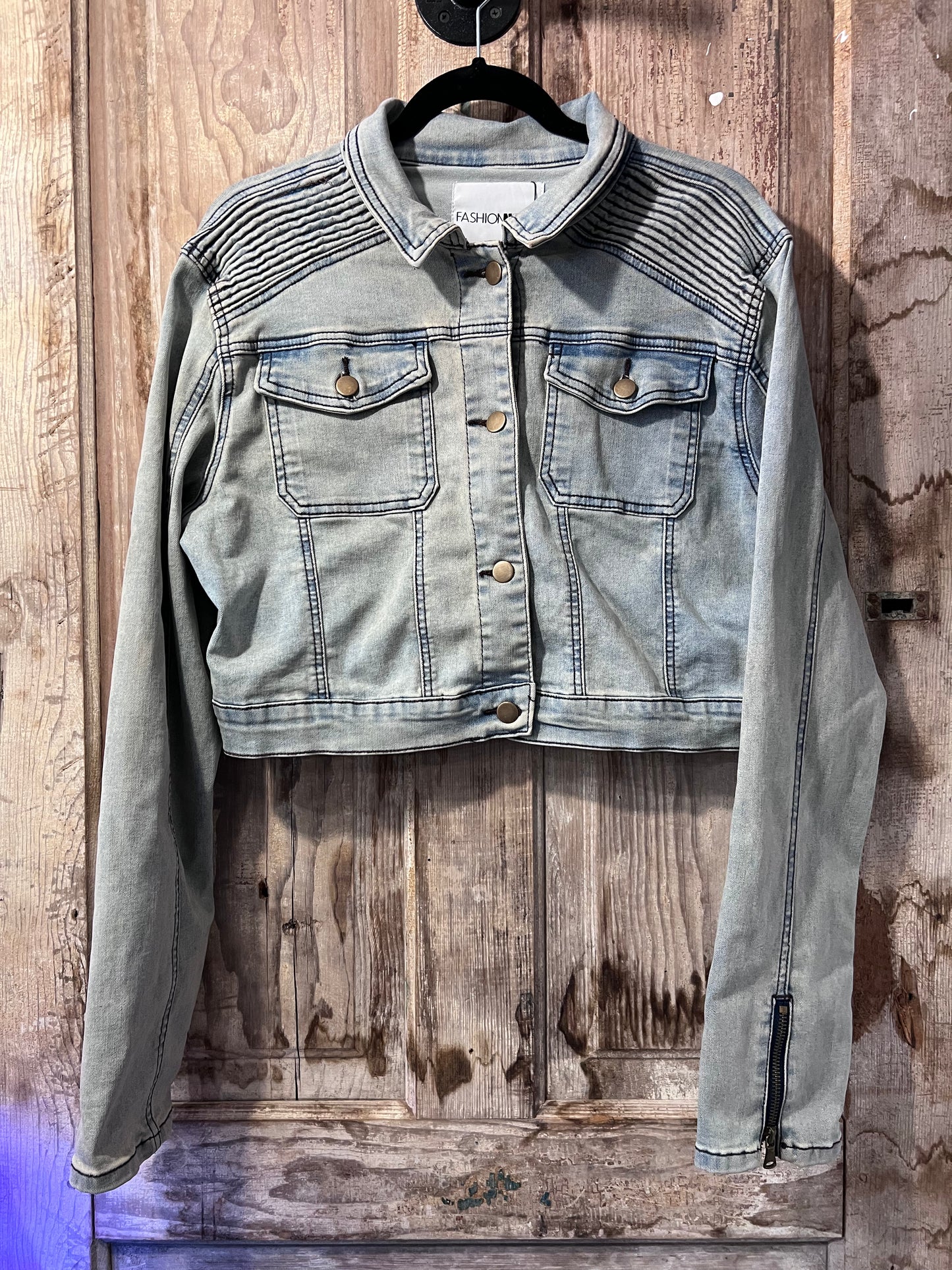 Fashion Nova Cropped Denim Jacket