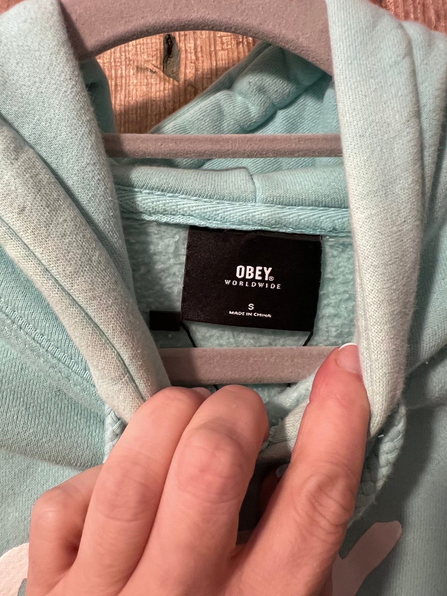 Aqua Blue Obey Hoodie