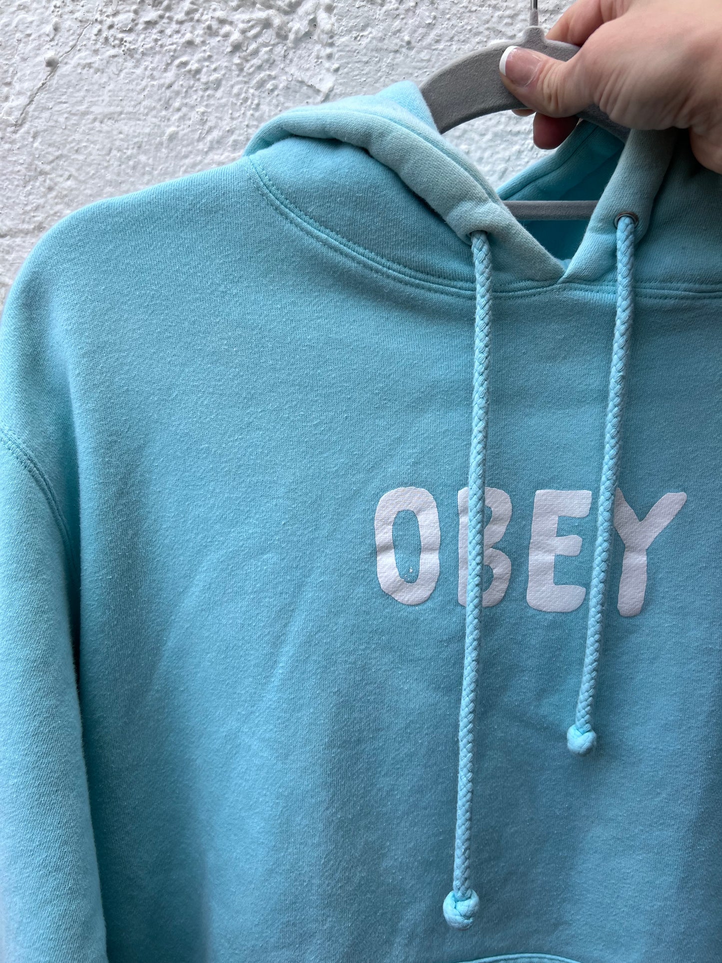 Aqua Blue Obey Hoodie