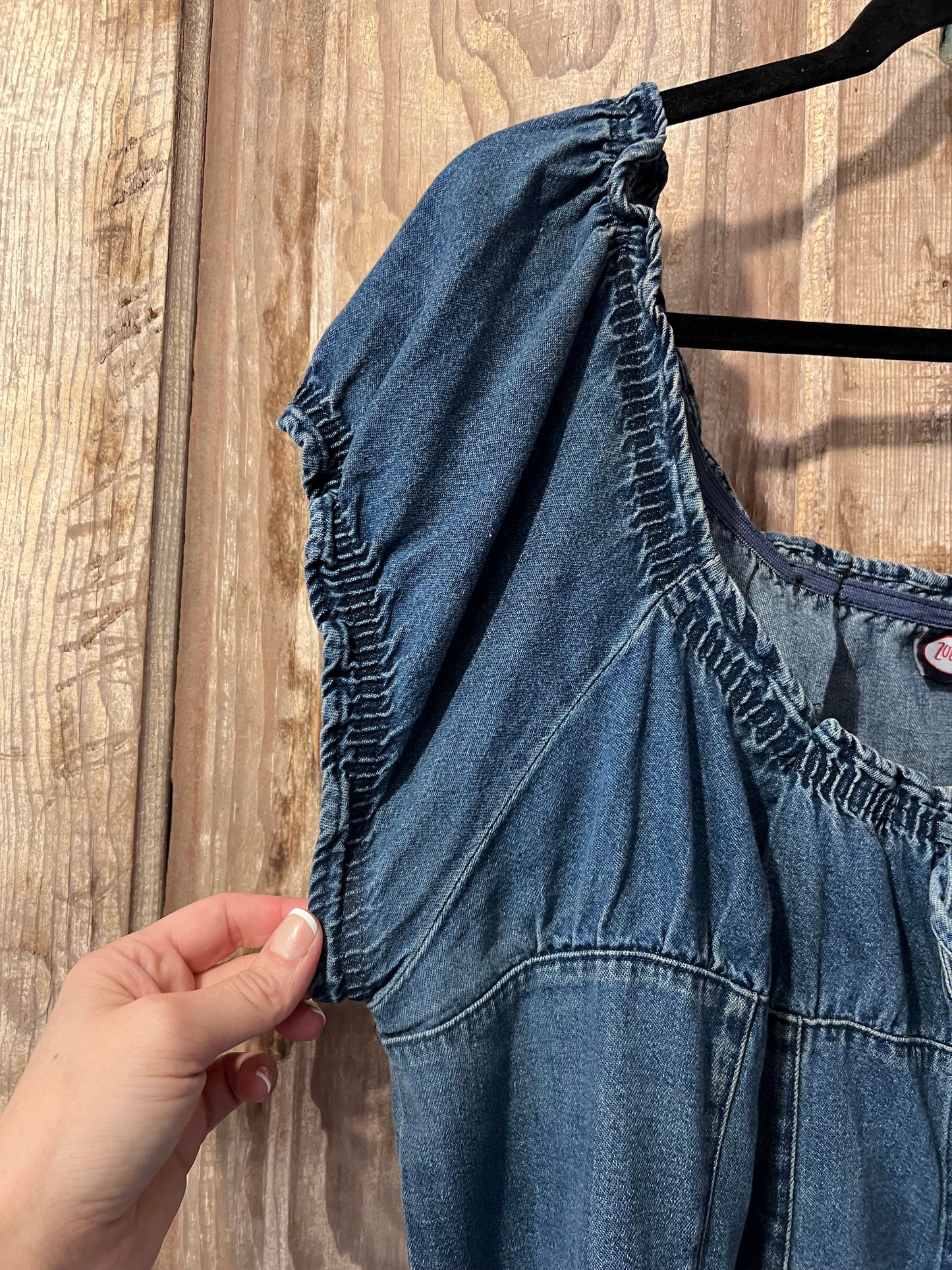 Y2K Zoey Beth Plus Denim Front Tie Top