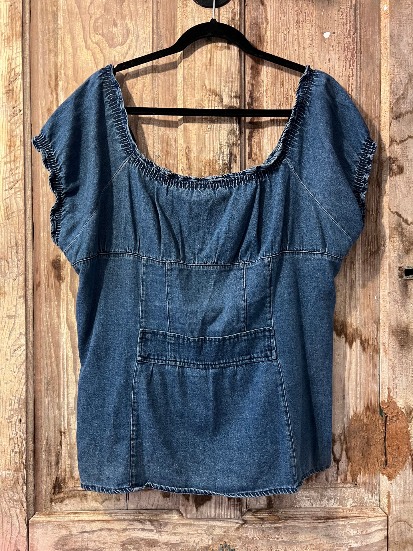 Y2K Zoey Beth Plus Denim Front Tie Top