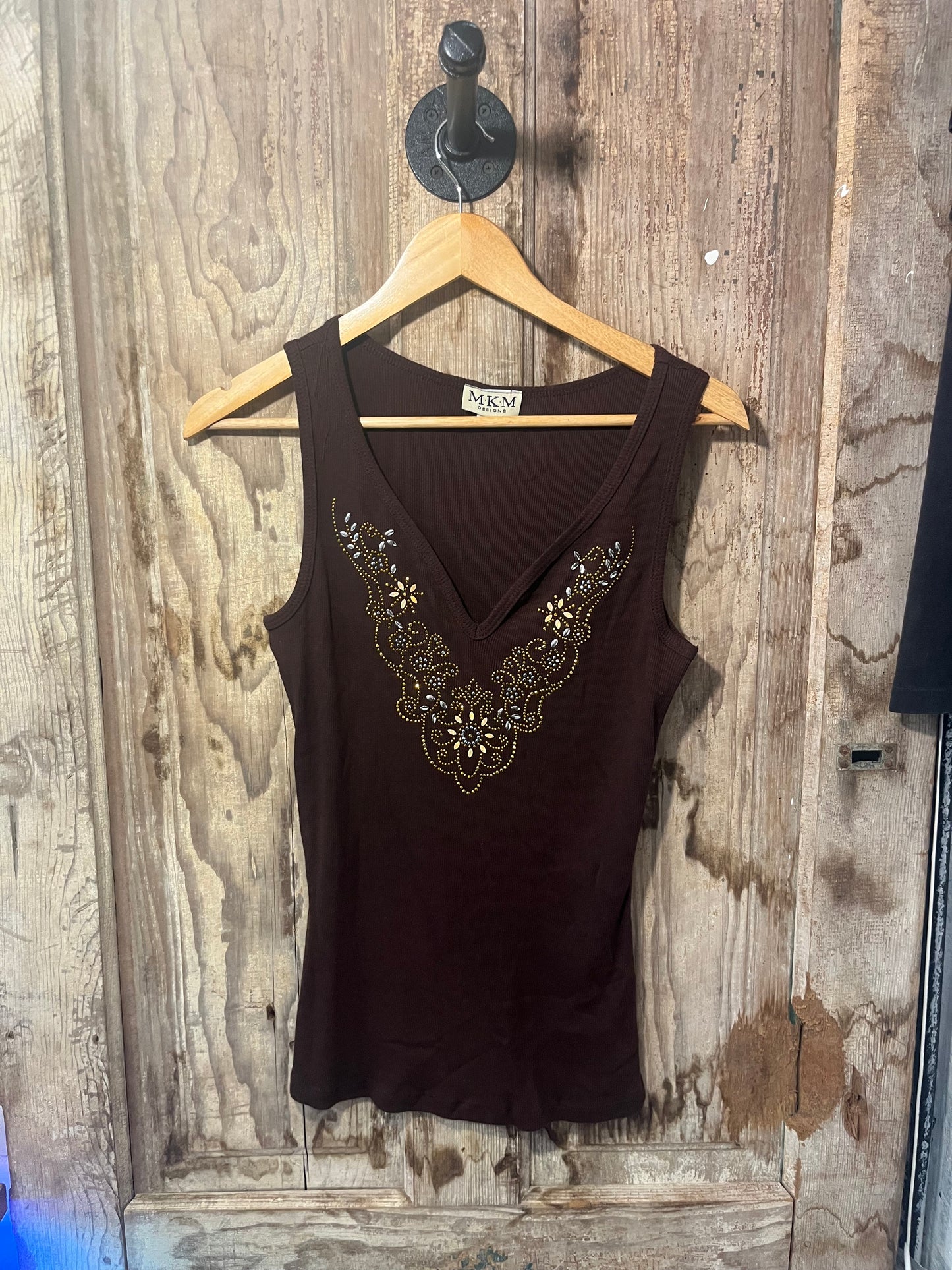 MKM Brown Bedazzled Tank Top