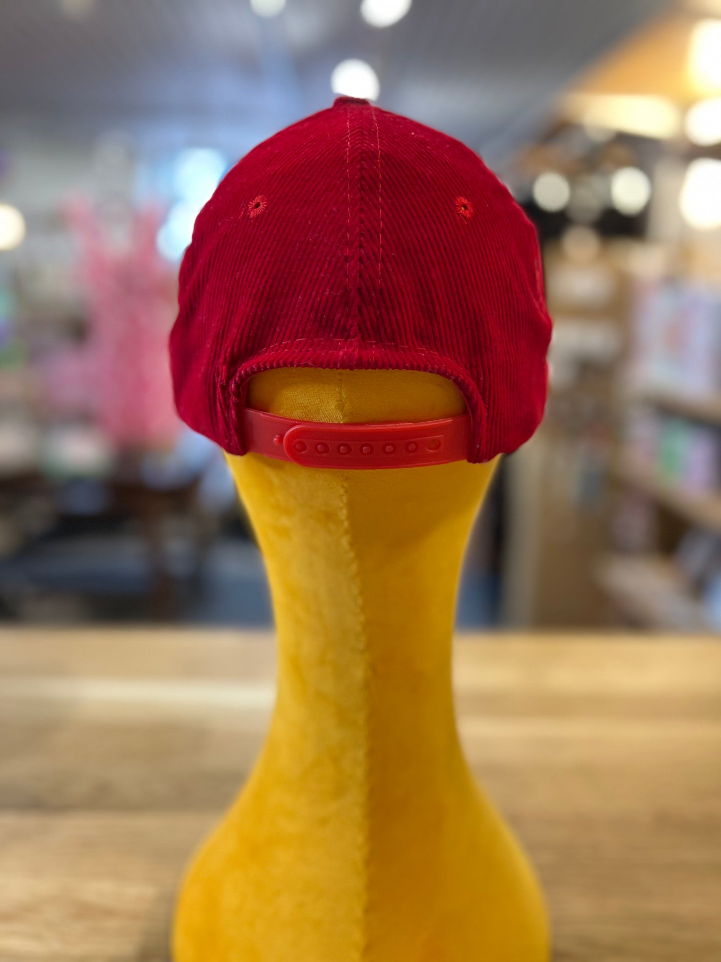 90's Red Embroidered "Winsert" Corduroy Hat