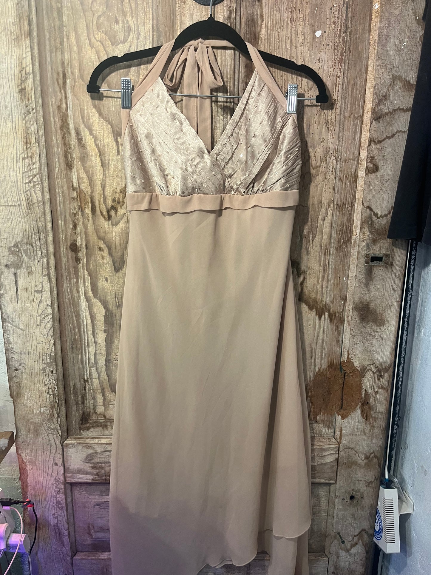 Fashion Bug Nude Halter Dress