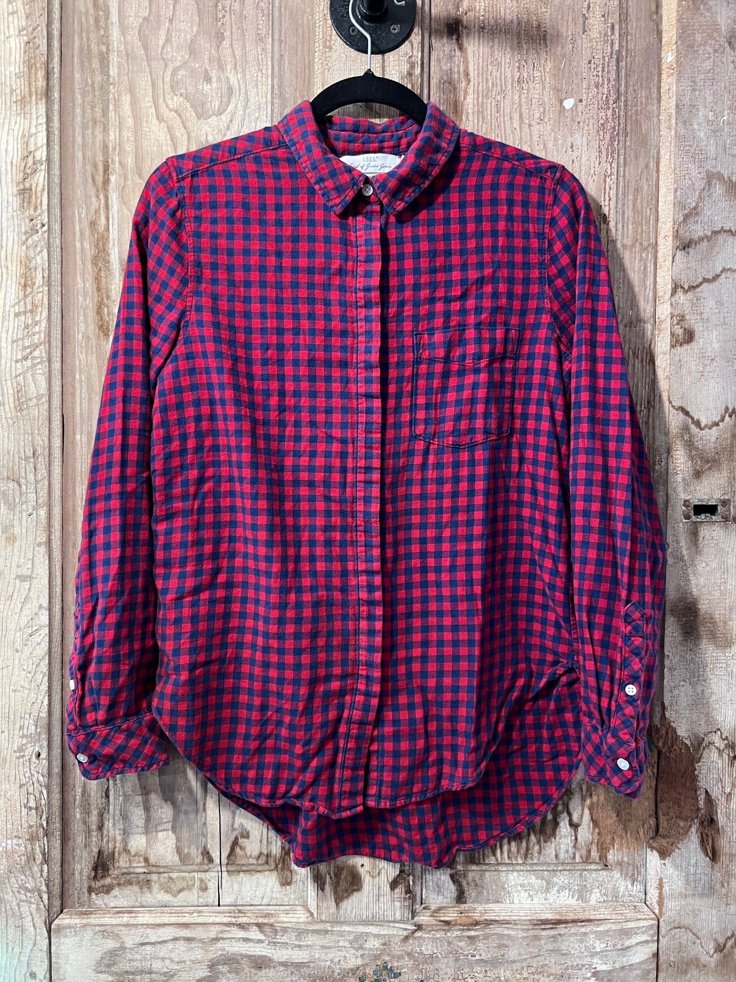 H&M Black & Red Plaid Button Up Shirt