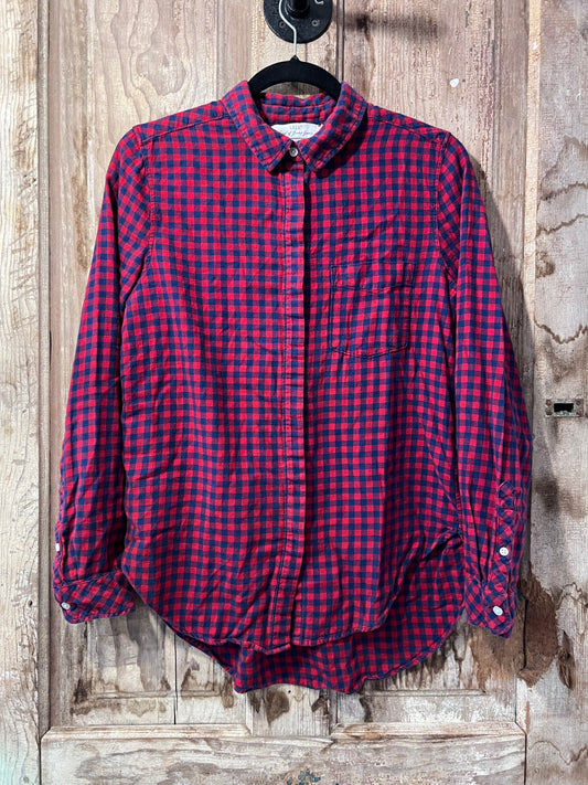 H&M Black & Red Plaid Button Up Shirt