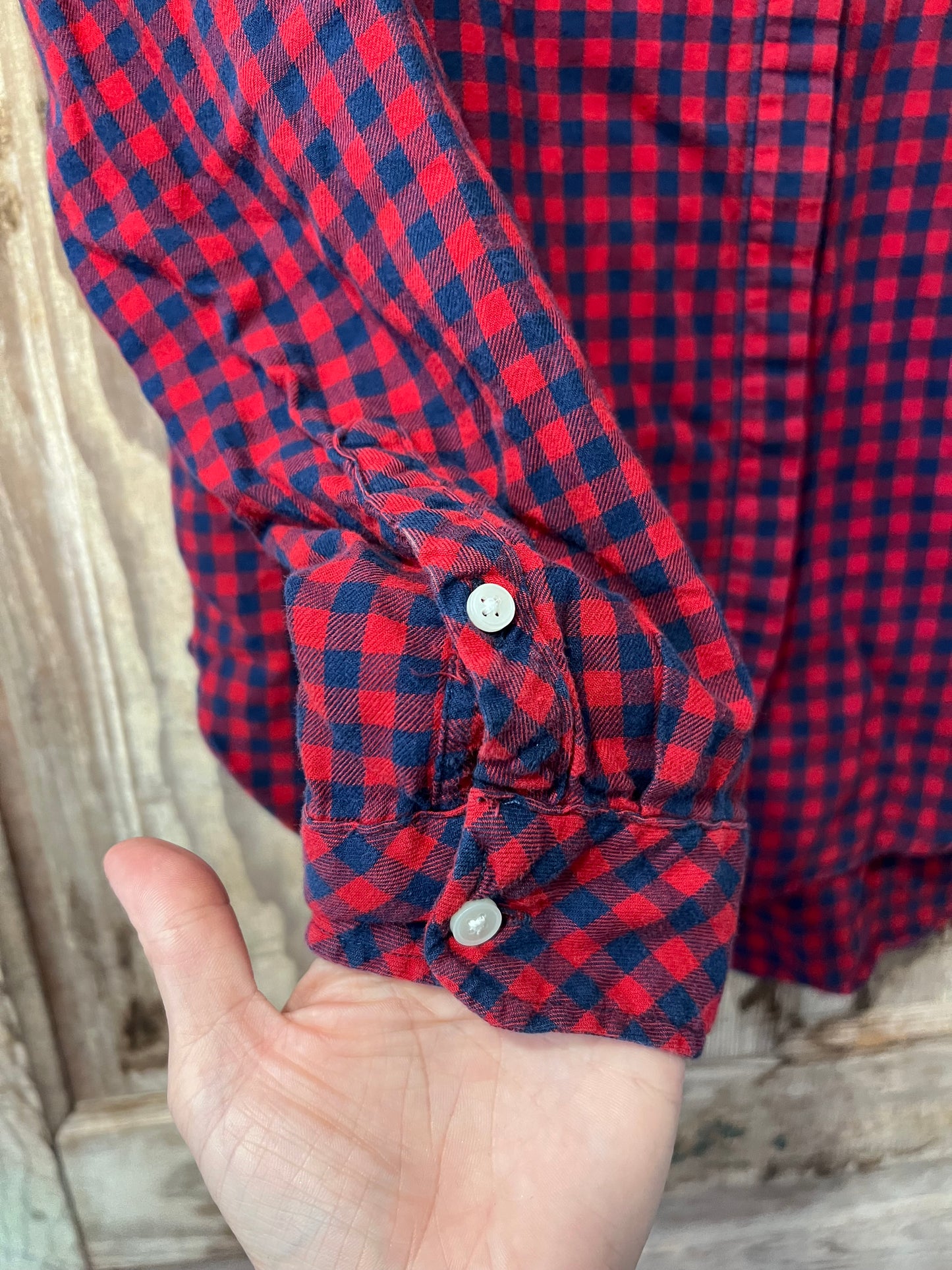 H&M Black & Red Plaid Button Up Shirt