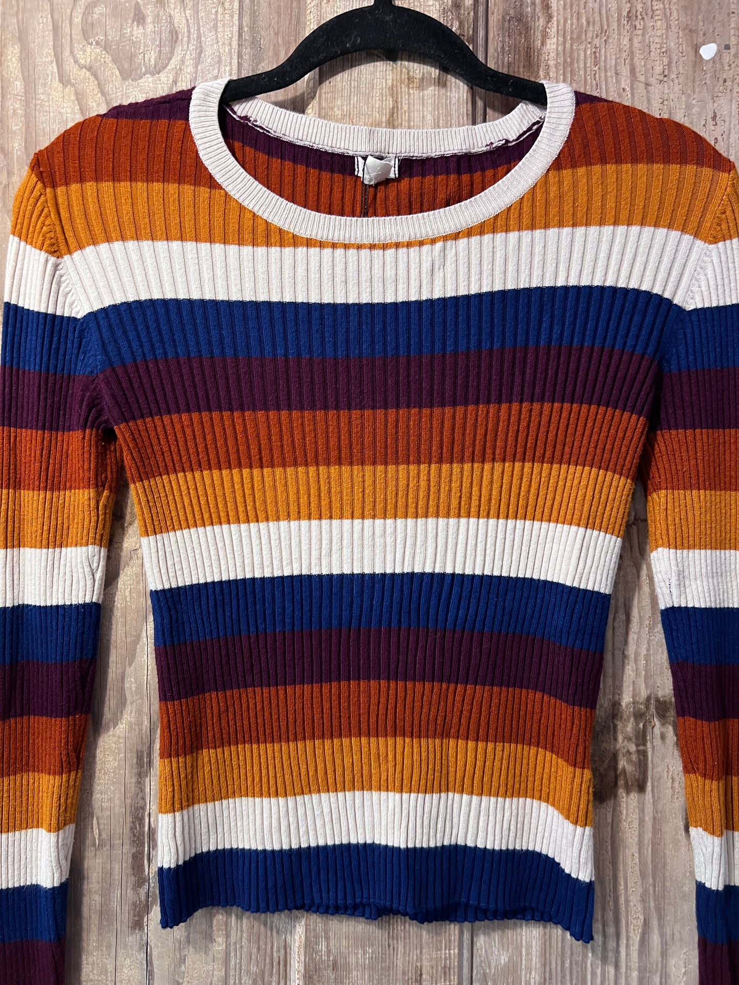 Retro Garage Striped Ribbed Long Sleeve Shirt