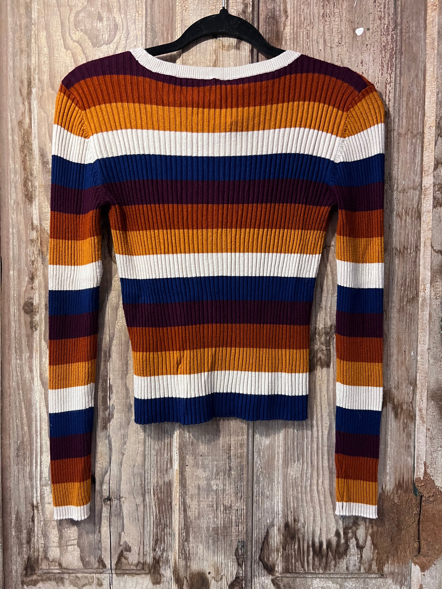 Retro Garage Striped Ribbed Long Sleeve Shirt
