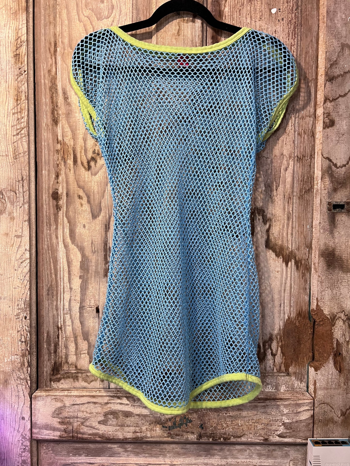 Y2k Bongo Mesh Short Sleeve Shirt/Dress/Cover Up