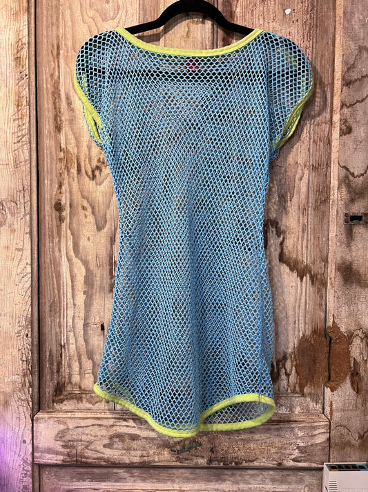 Y2k Bongo Mesh Short Sleeve Shirt/Cover Up