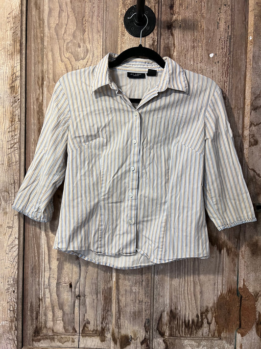 Y2K AT LAST Striped Button Up Shirt