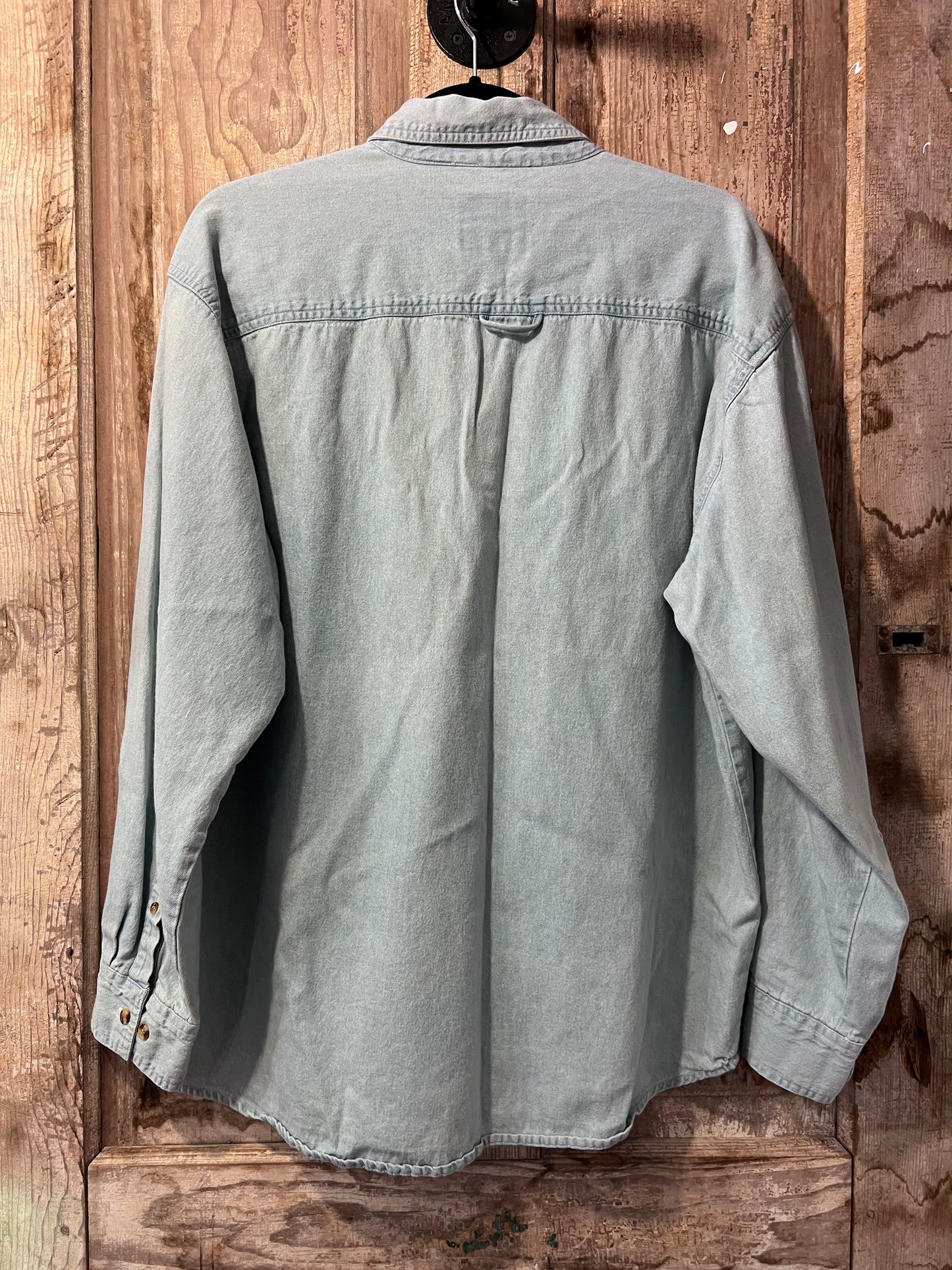 90's Michigan Rose Bowl Denim Button Up Shirt