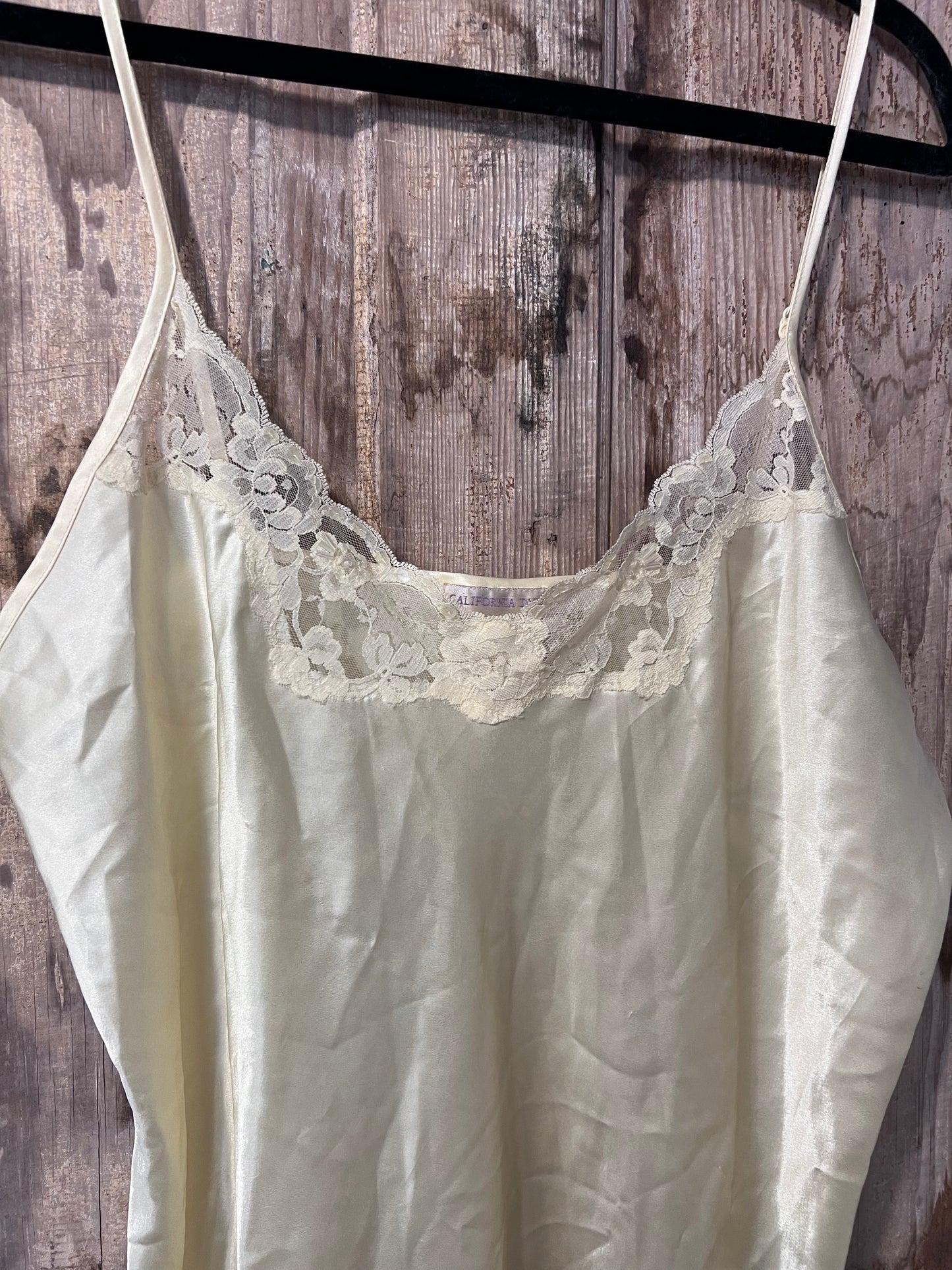 Y2K California Dynasty Pale Yellow Lace Slip