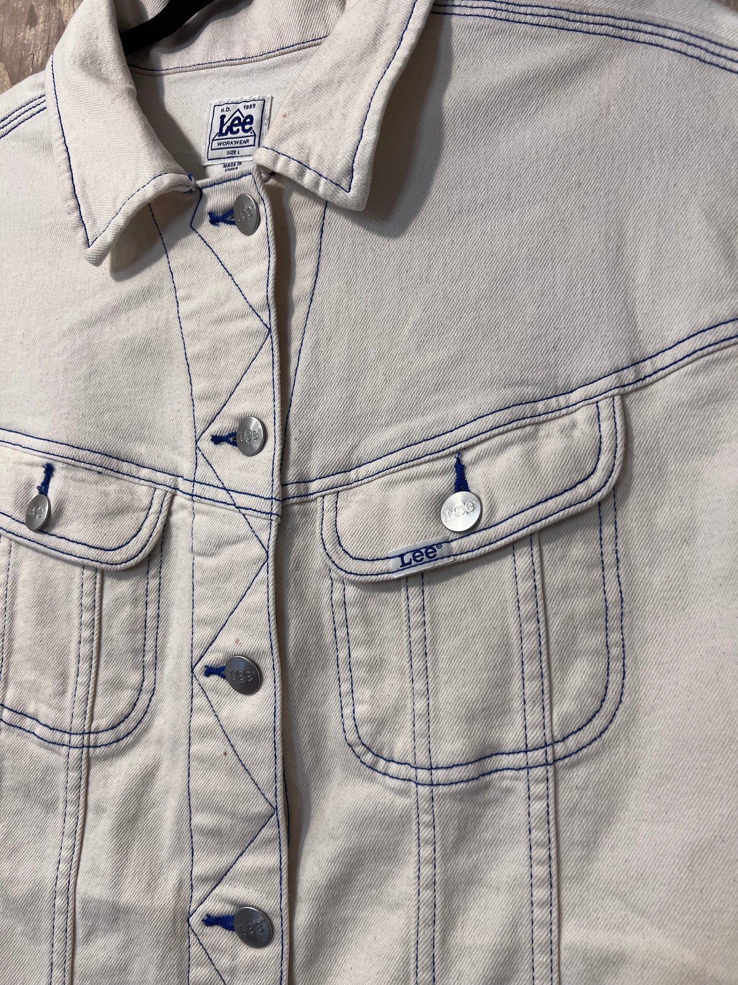 70's/80's LEE White/Blue Denim Jacket