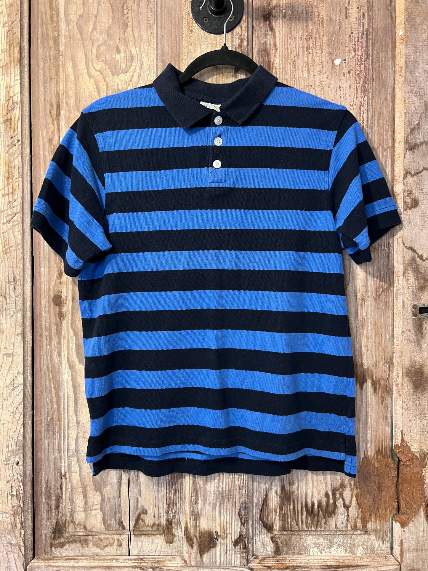 Y2K Falls Creek Two Tone Blue Striped Polo Shirt