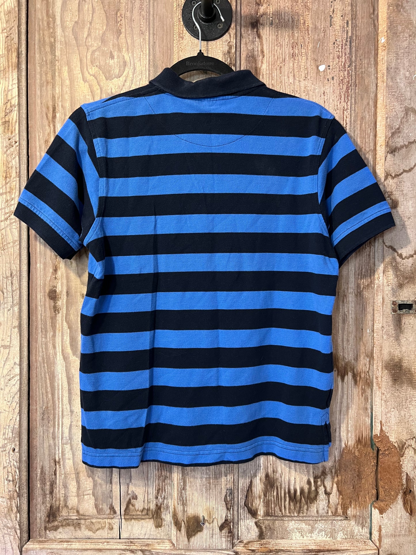 Y2K Falls Creek Two Tone Blue Striped Polo Shirt