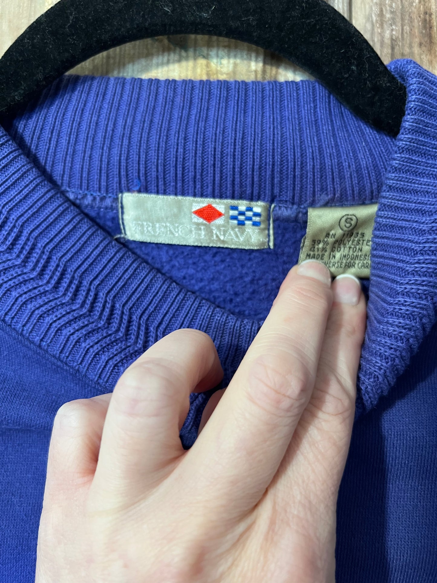90's Trench Navy Purple High Neck Sweater