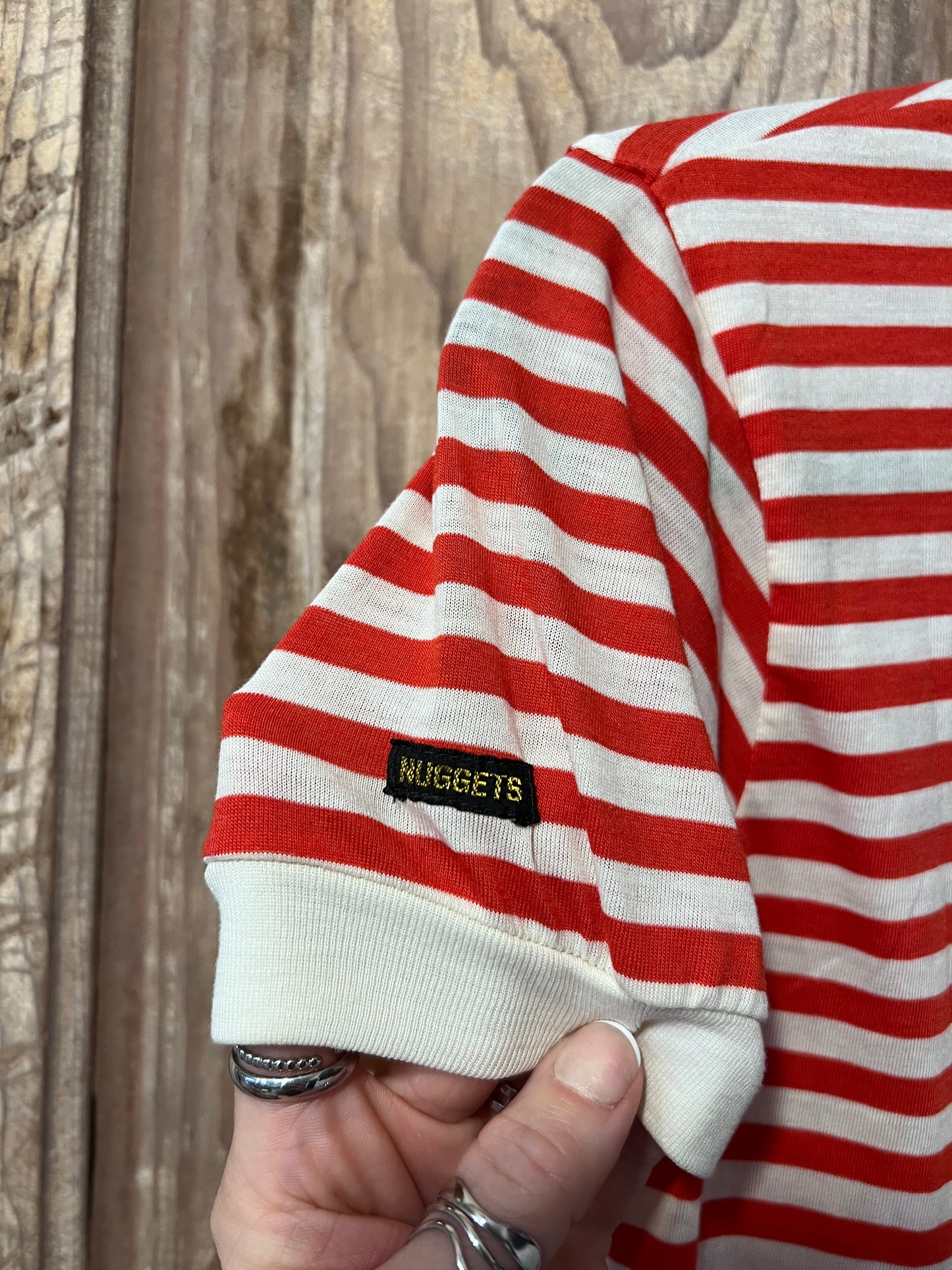 80's NUGGETS "Rorange" Striped Polo Shirt
