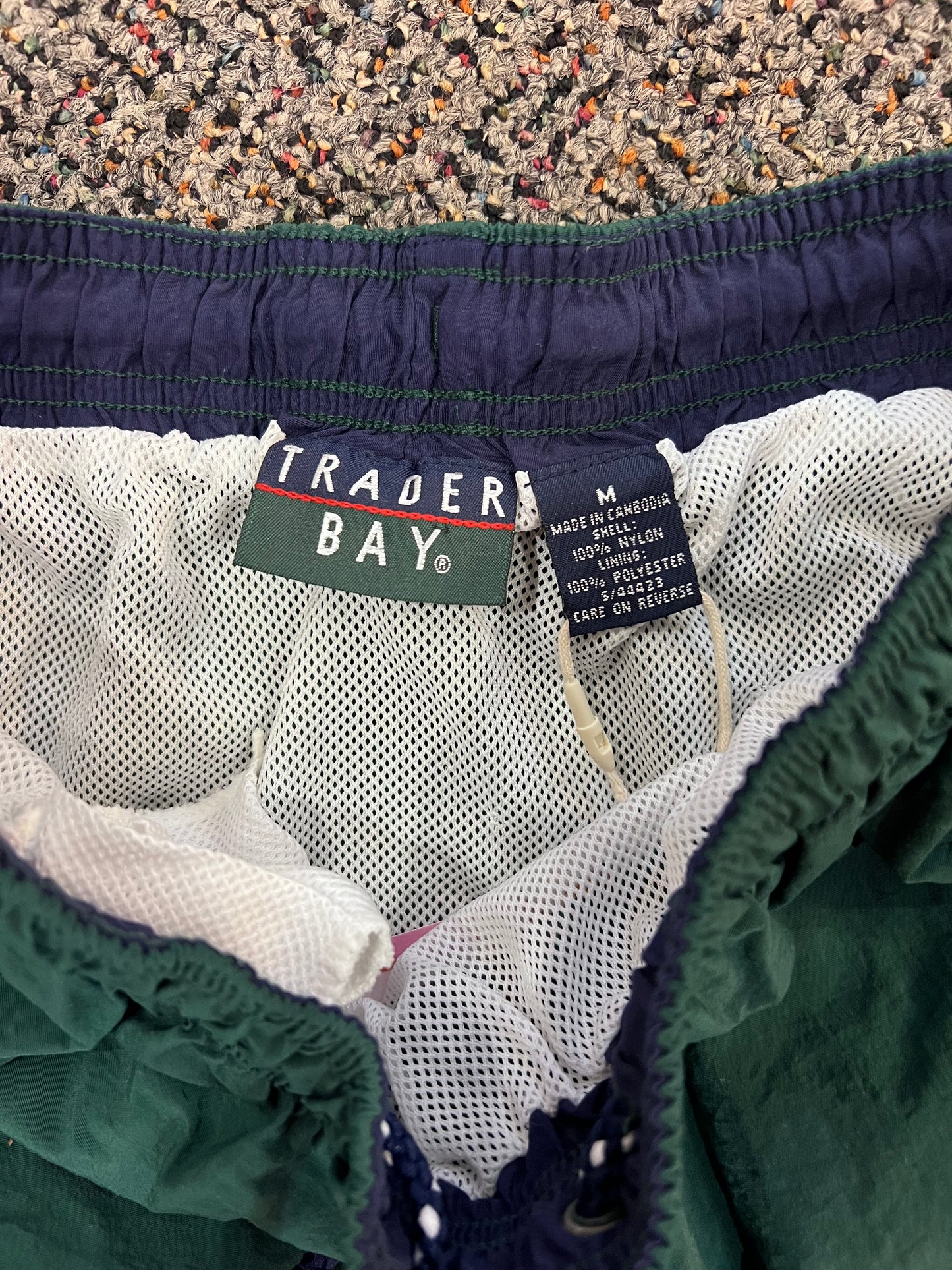 90's Trader Bay Green Swim Trunks