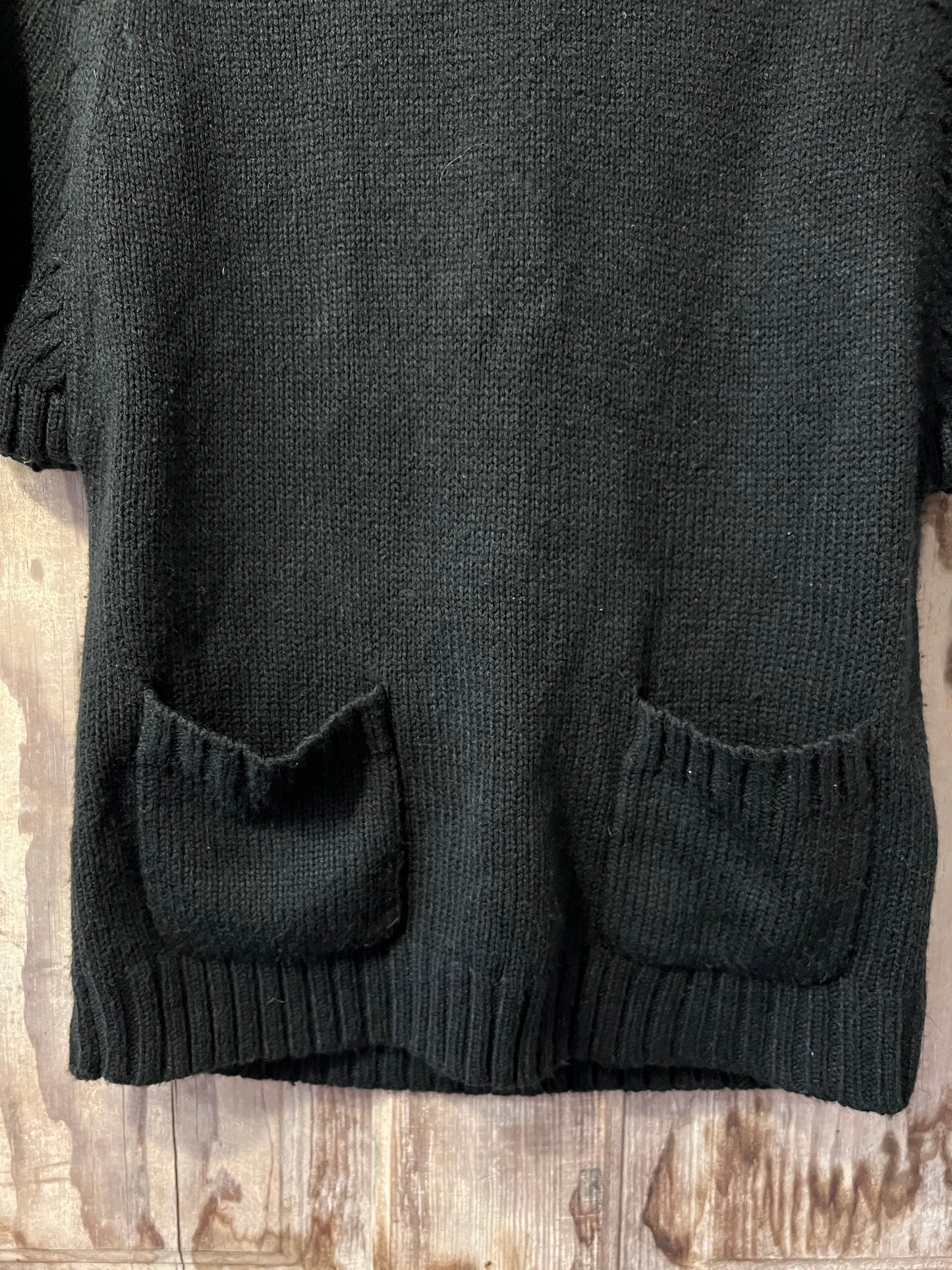 Y2K iz Byer Blk Short Sleeve High Neck Sweater Top