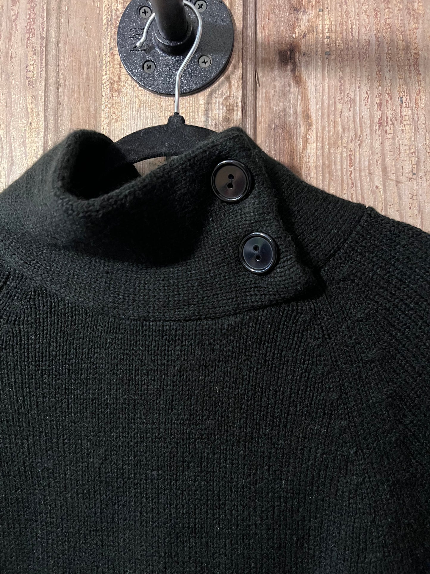 Y2K iz Byer Blk Short Sleeve High Neck Sweater Top