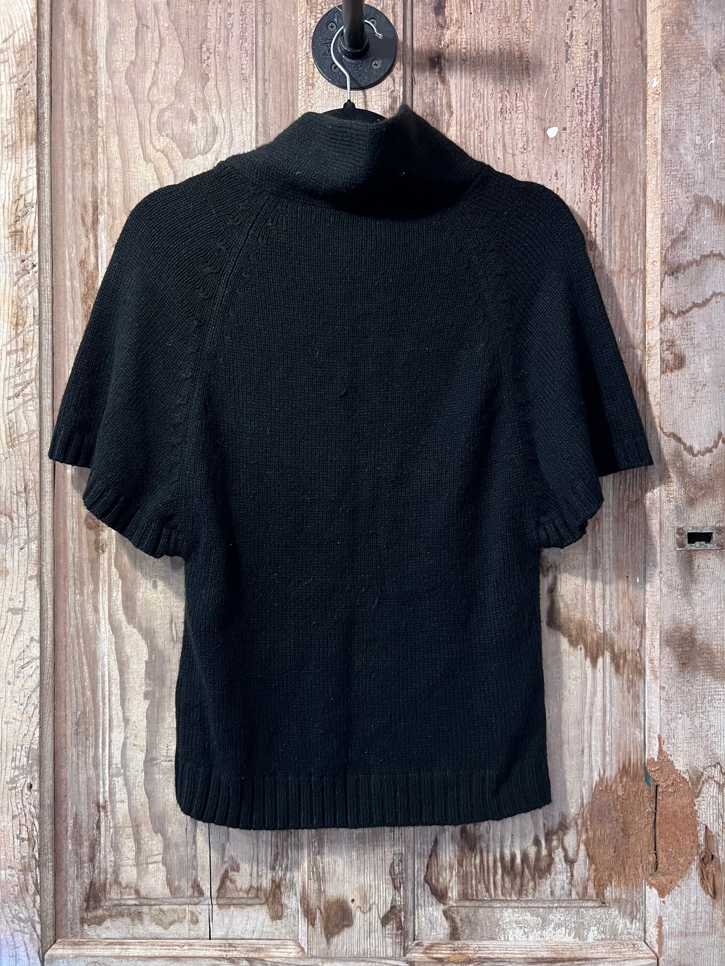 Y2K iz Byer Blk Short Sleeve High Neck Sweater Top