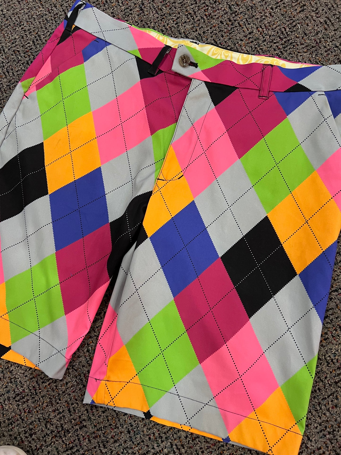 Y2K Loudmouth Colorful Argyle Golf Shorts