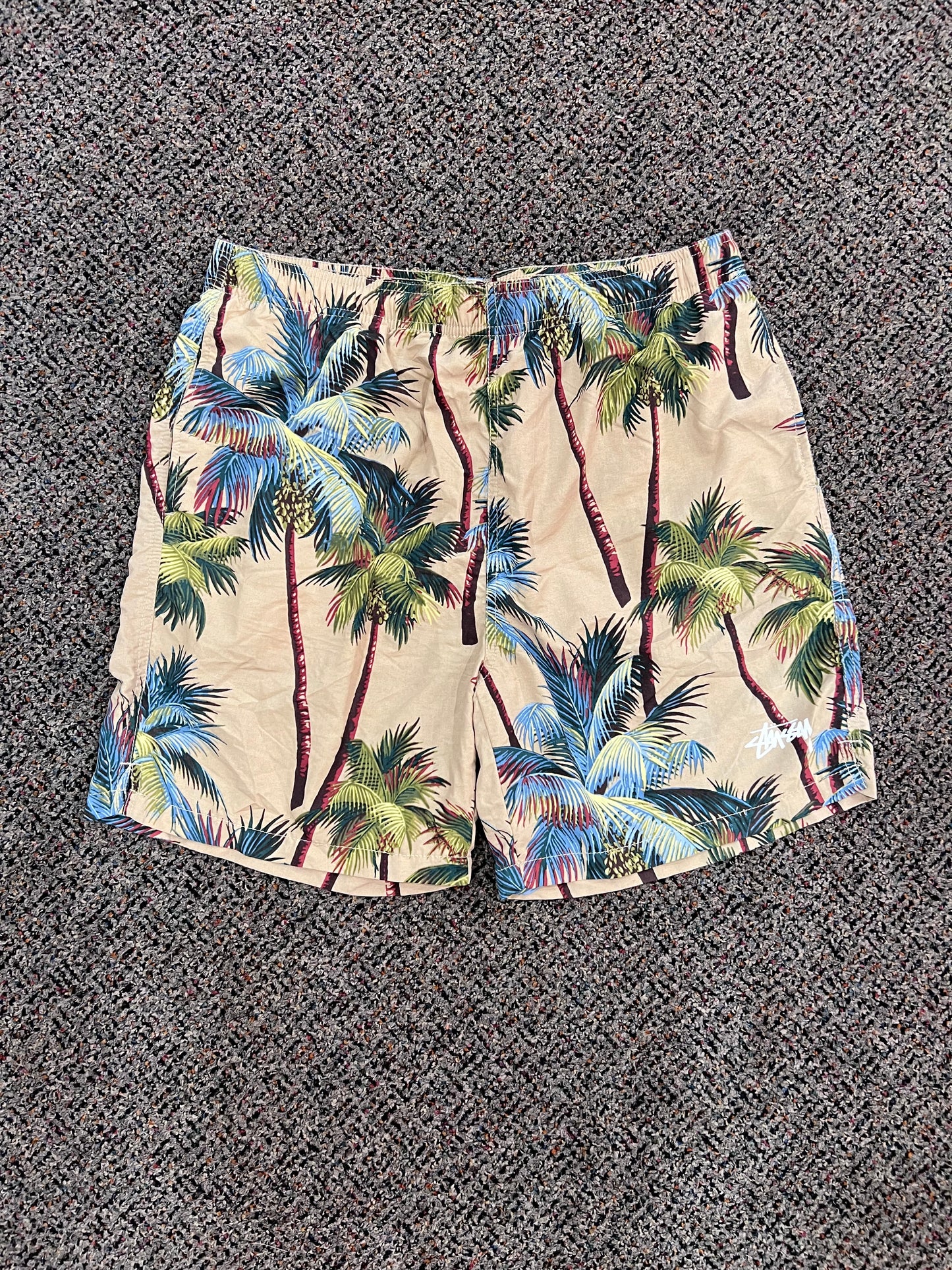 Y2K Stüssy Palm Tree Swim Trunks