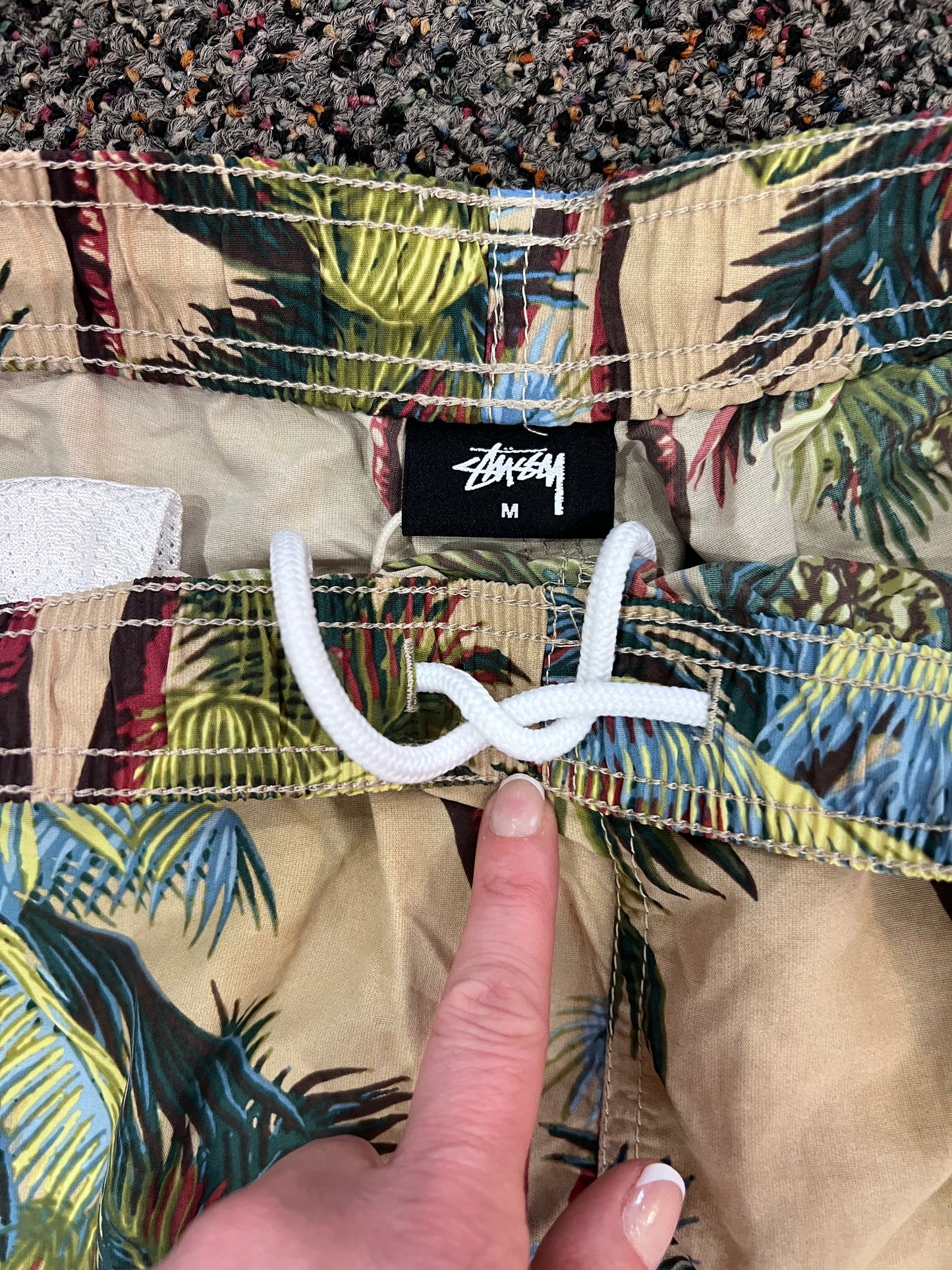 Y2K Stüssy Palm Tree Swim Trunks