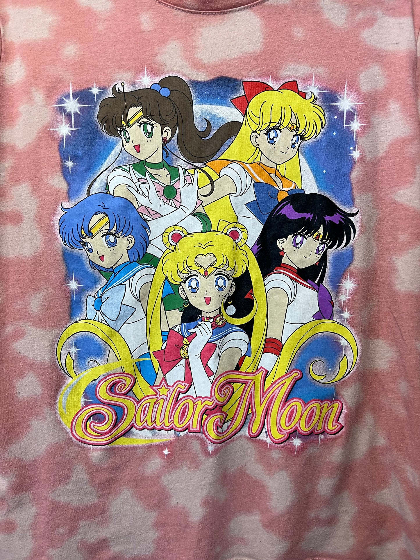 Y2K Sailor Moon Acid Washed Graphic T-shirt (modern)
