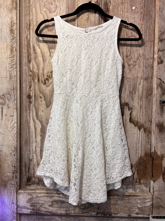 Y2K Peach Royal White Lace Sleeveless Dress