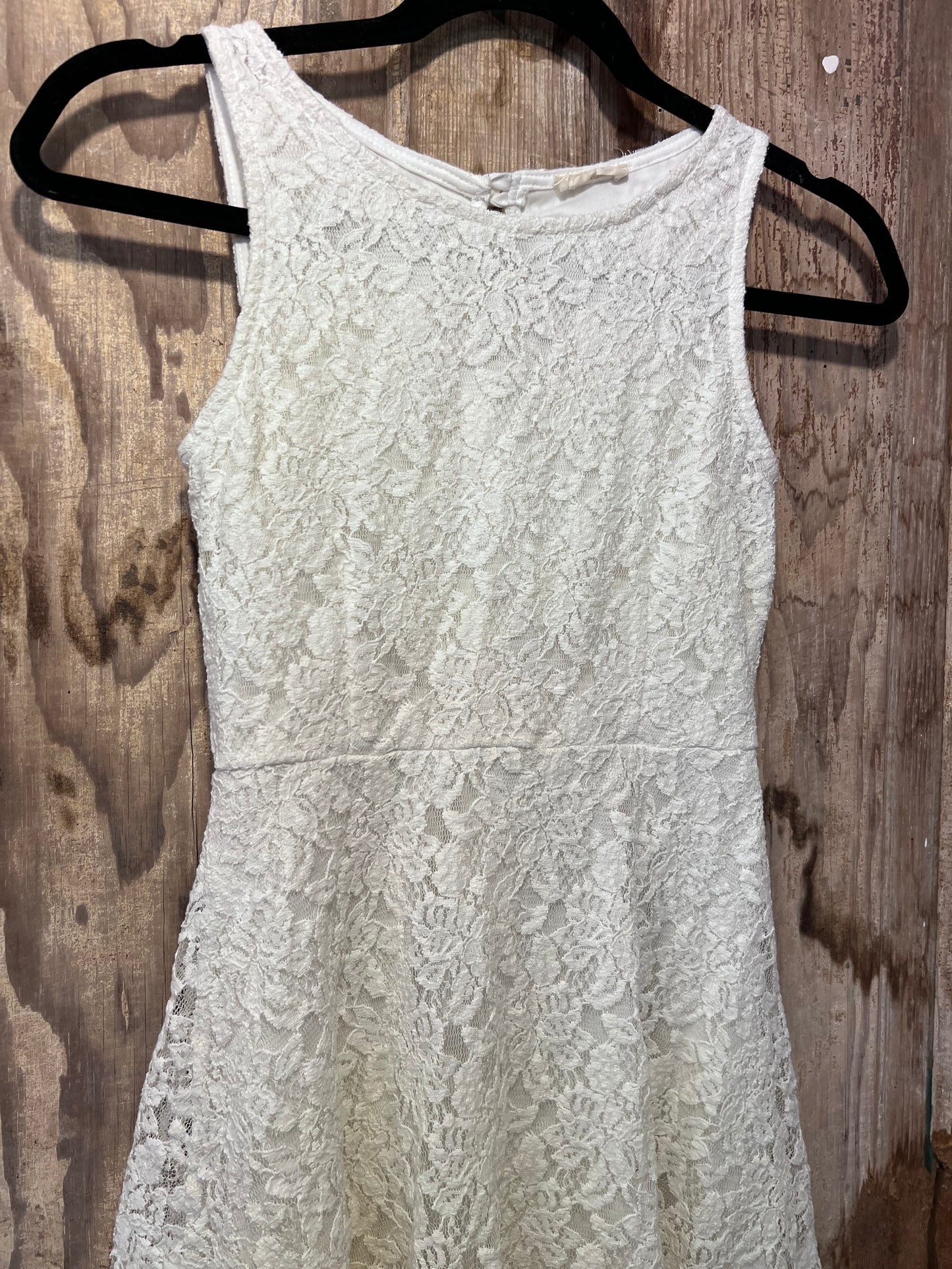 Y2K Peach Royal White Lace Sleeveless Dress