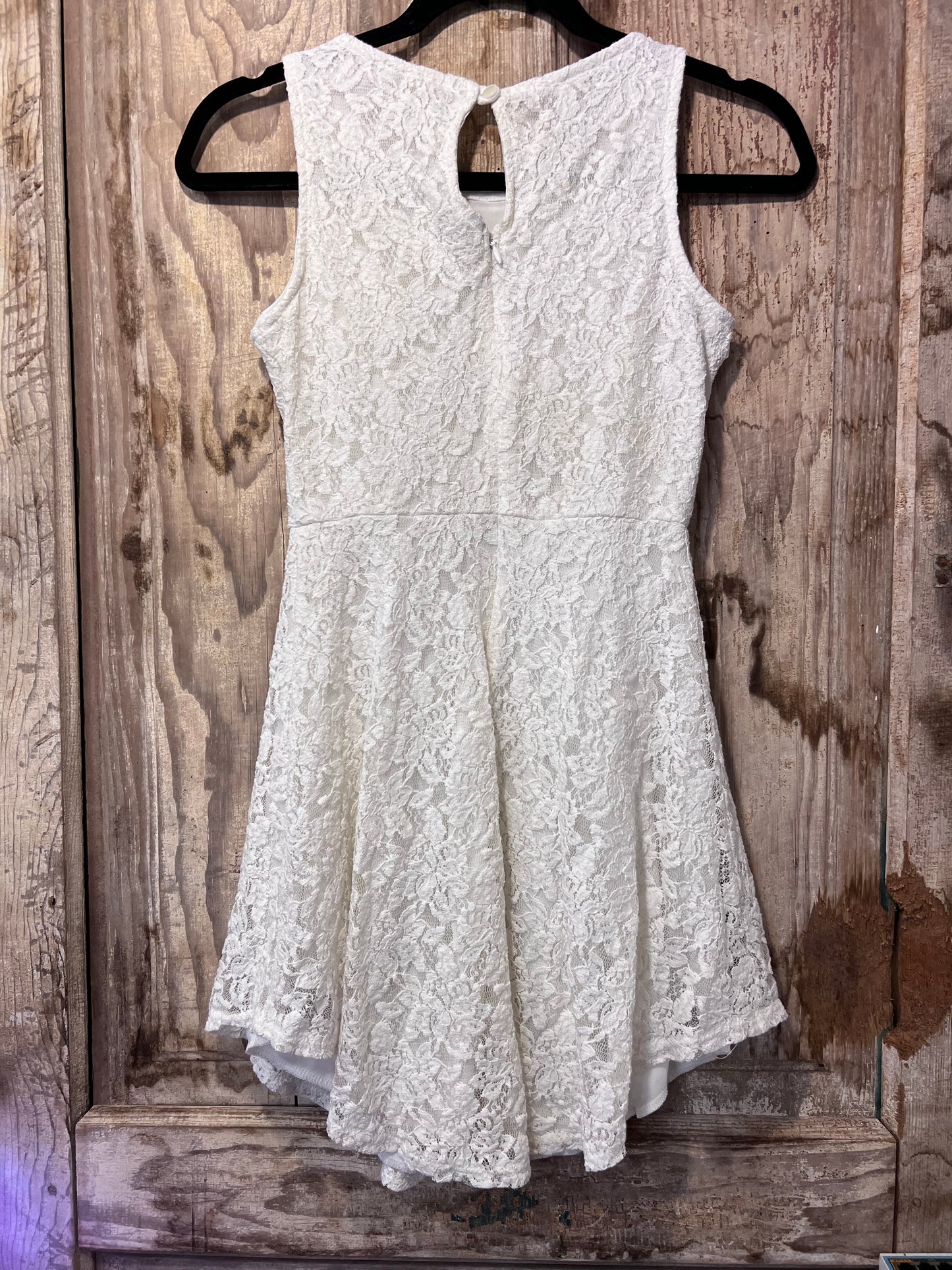 Y2K Peach Royal White Lace Sleeveless Dress