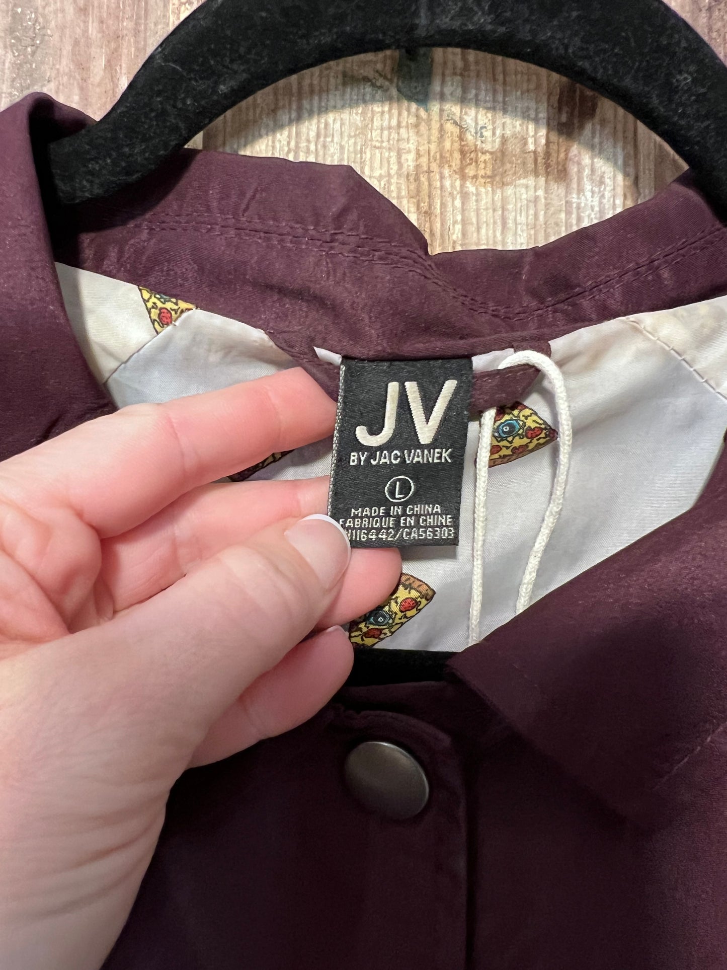 JV Burgandy "Pizza Forever" Windbreaker Jacket (Modern)