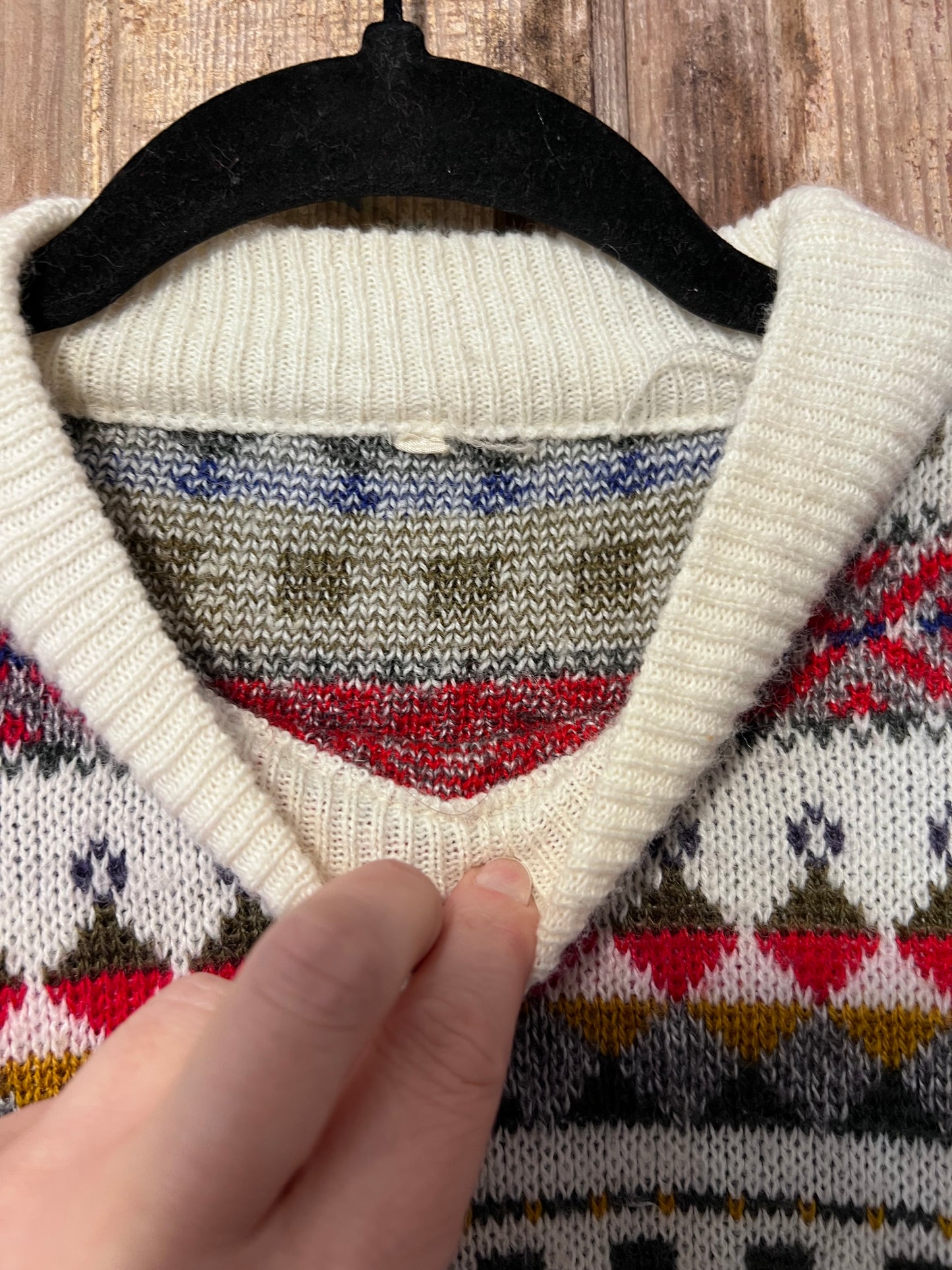80's/90's Patterned Knit Crewneck Sweater