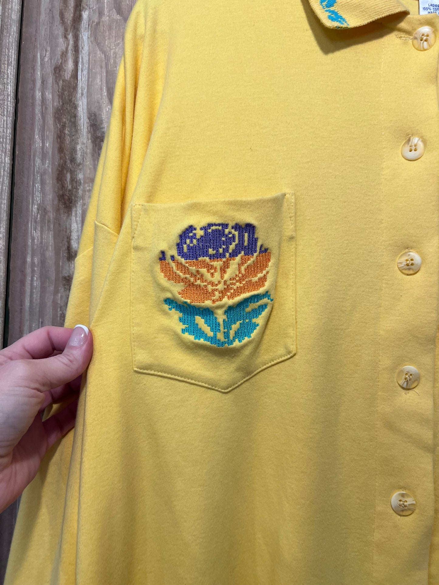 80's/90's Mark Scot Yellow Collared Button Up Shirt