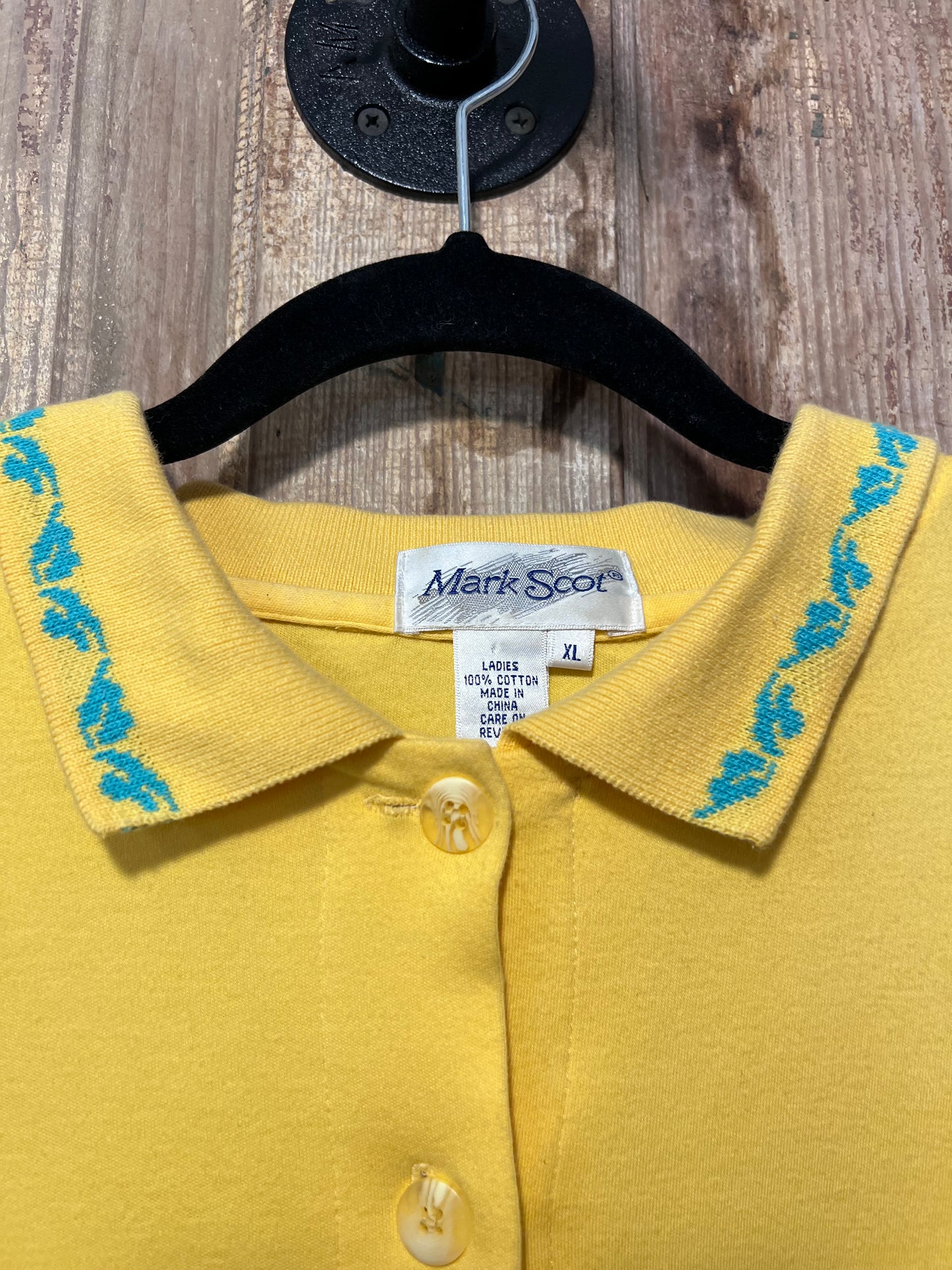 80's/90's Mark Scot Yellow Collared Button Up Shirt