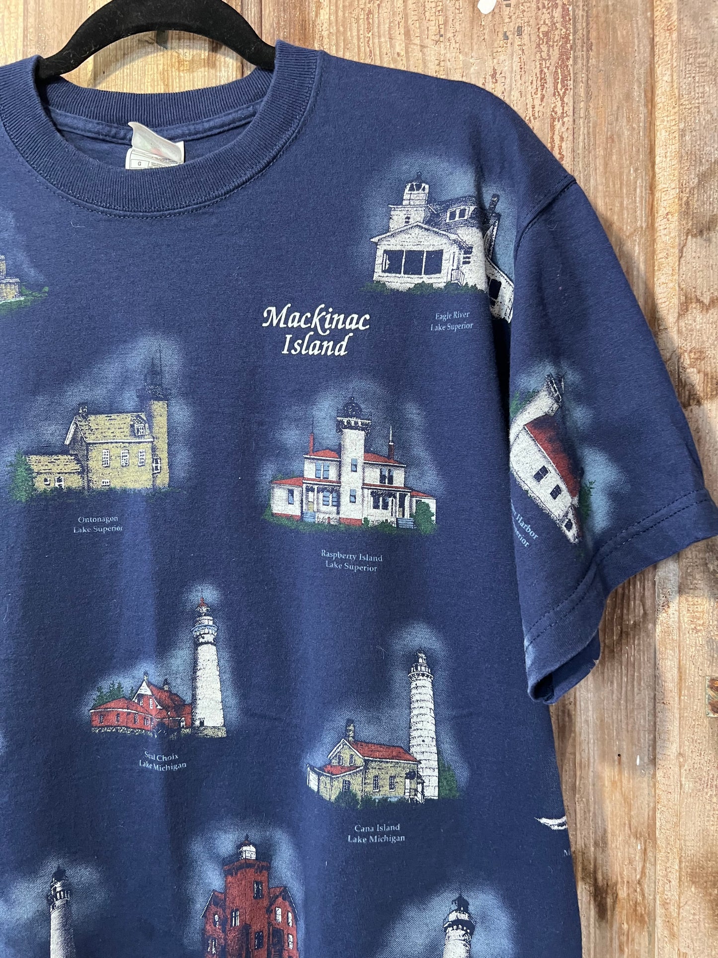 90's Mackinaw Island Lighthouse AOP Graphic T-Shirt