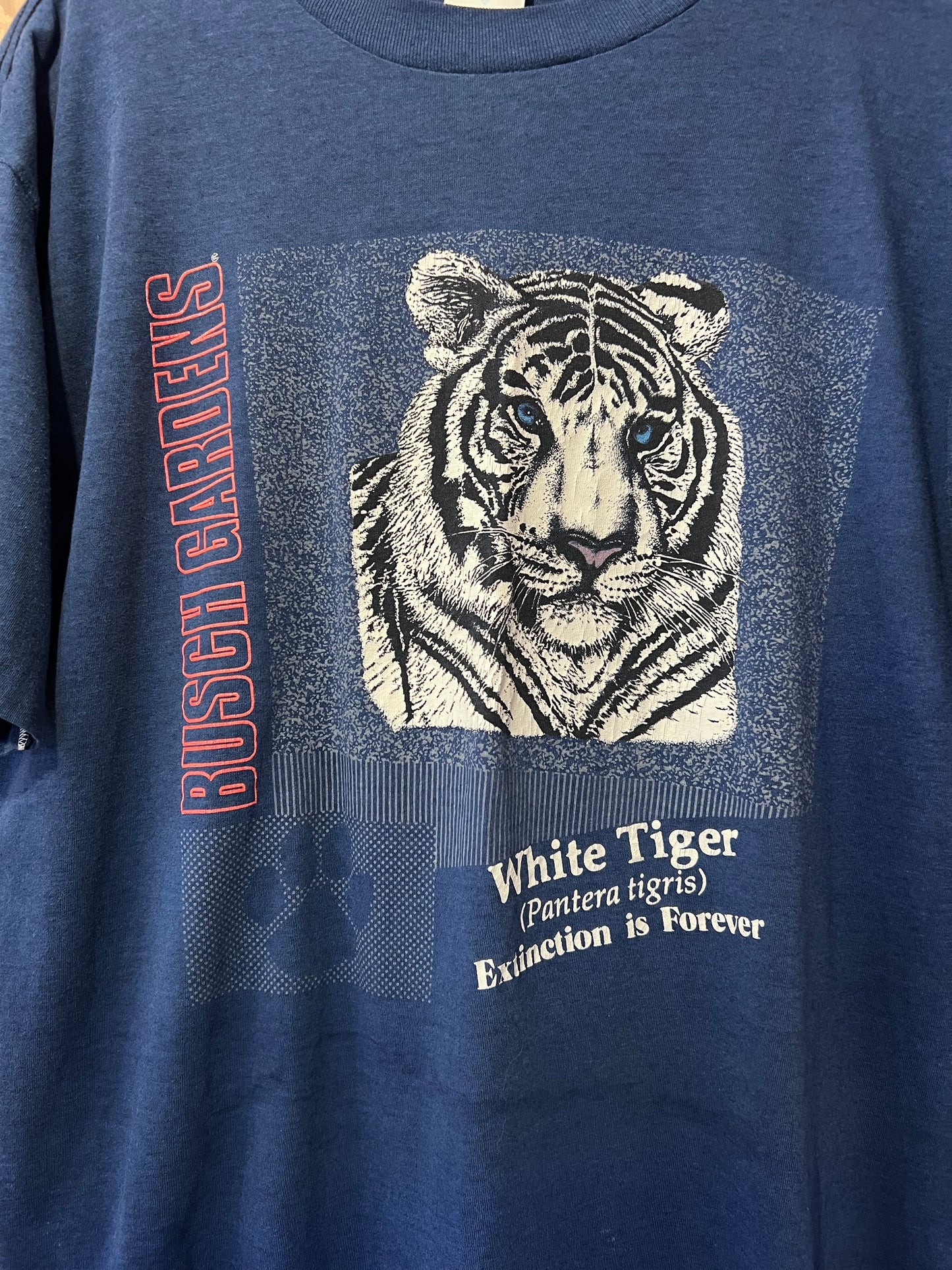 90's Busch Gardens White Tiger Graphic T-Shirt