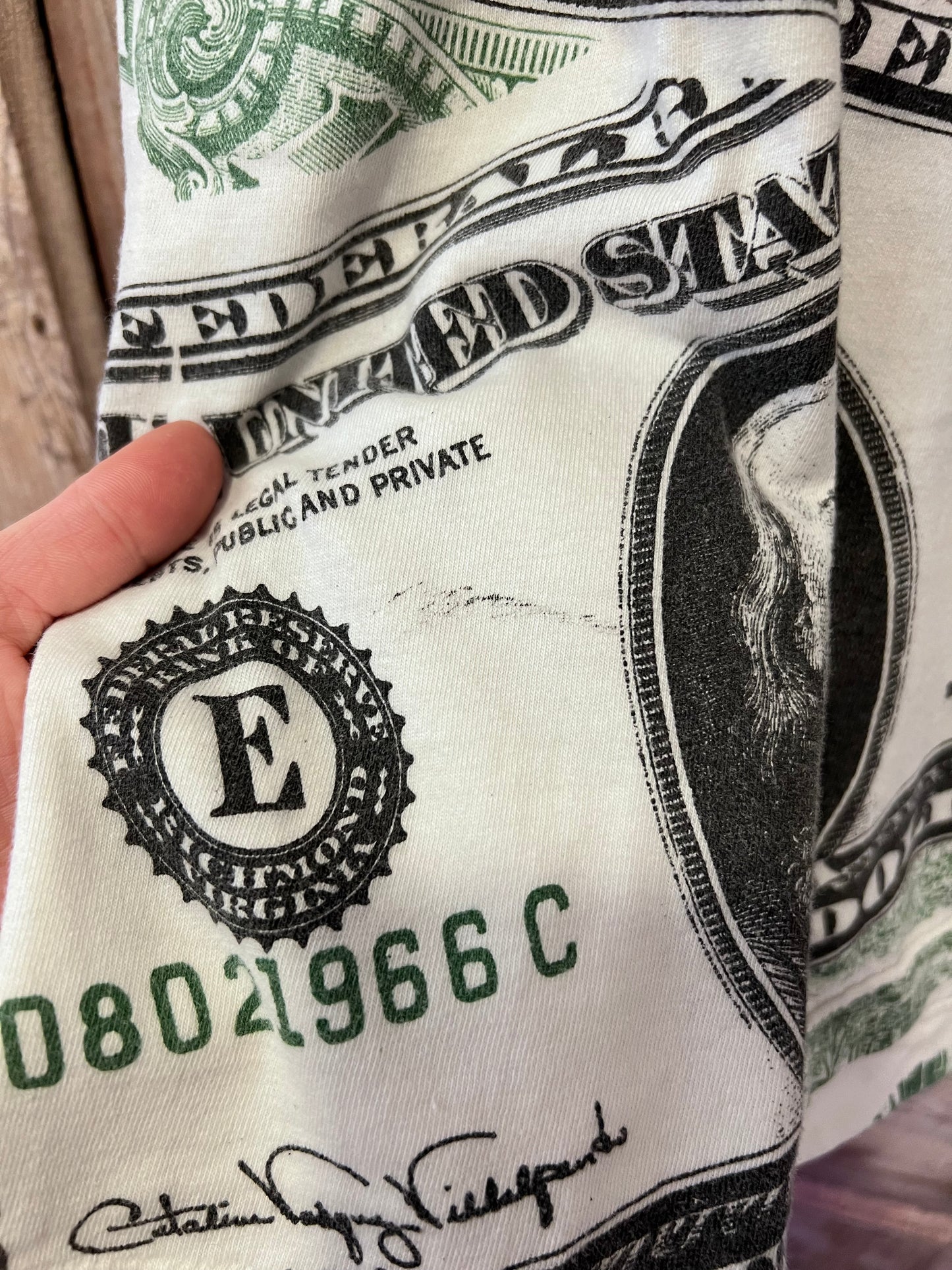 90's/Y2K $100 Bills AOP Graphic T-Shirt