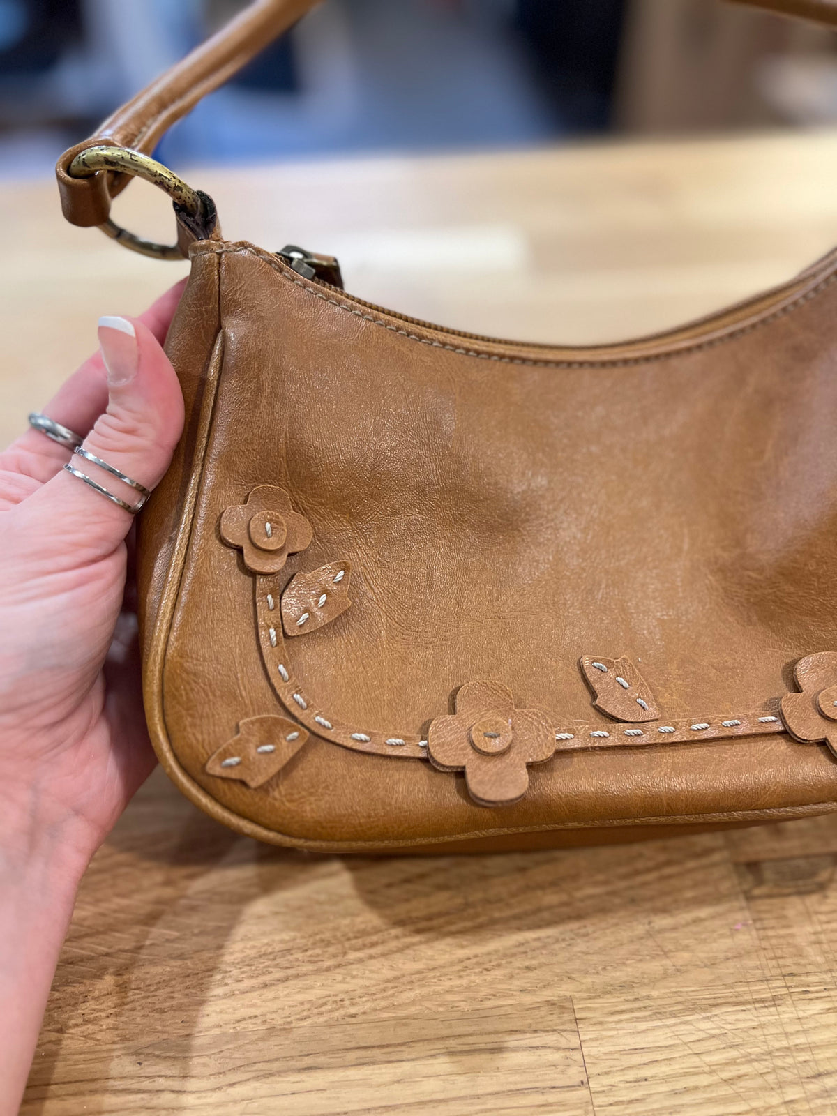 Y2K Brown Flower Handbag