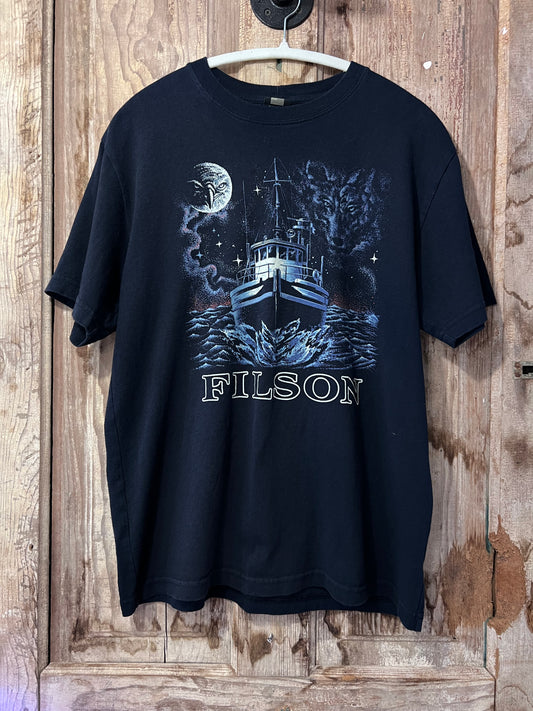 Filson NavyBlue Boat Graphic T-Shirt (Modern)
