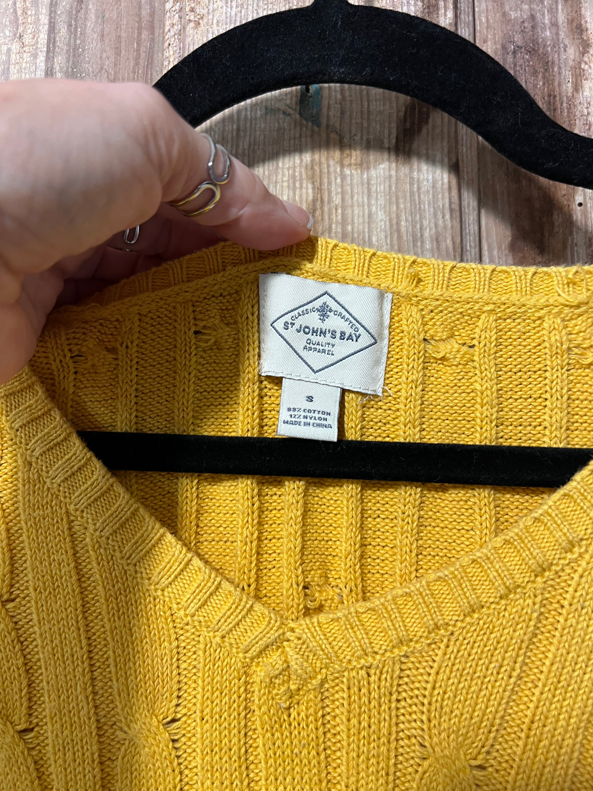 Y2K St. John's Bay Yellow Cable Knit Sweater
